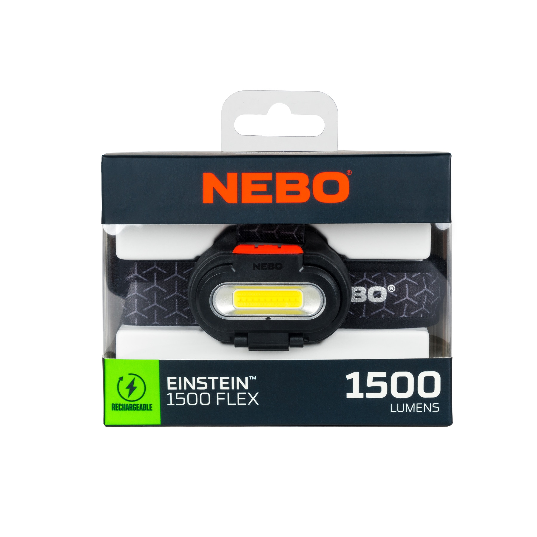 NEBO LED Stirnlampe »EINSTEIN™ 1500 FLEX«, wiederaufladbar, auch Batteriebetrieb möglich, sehr leuchtstark