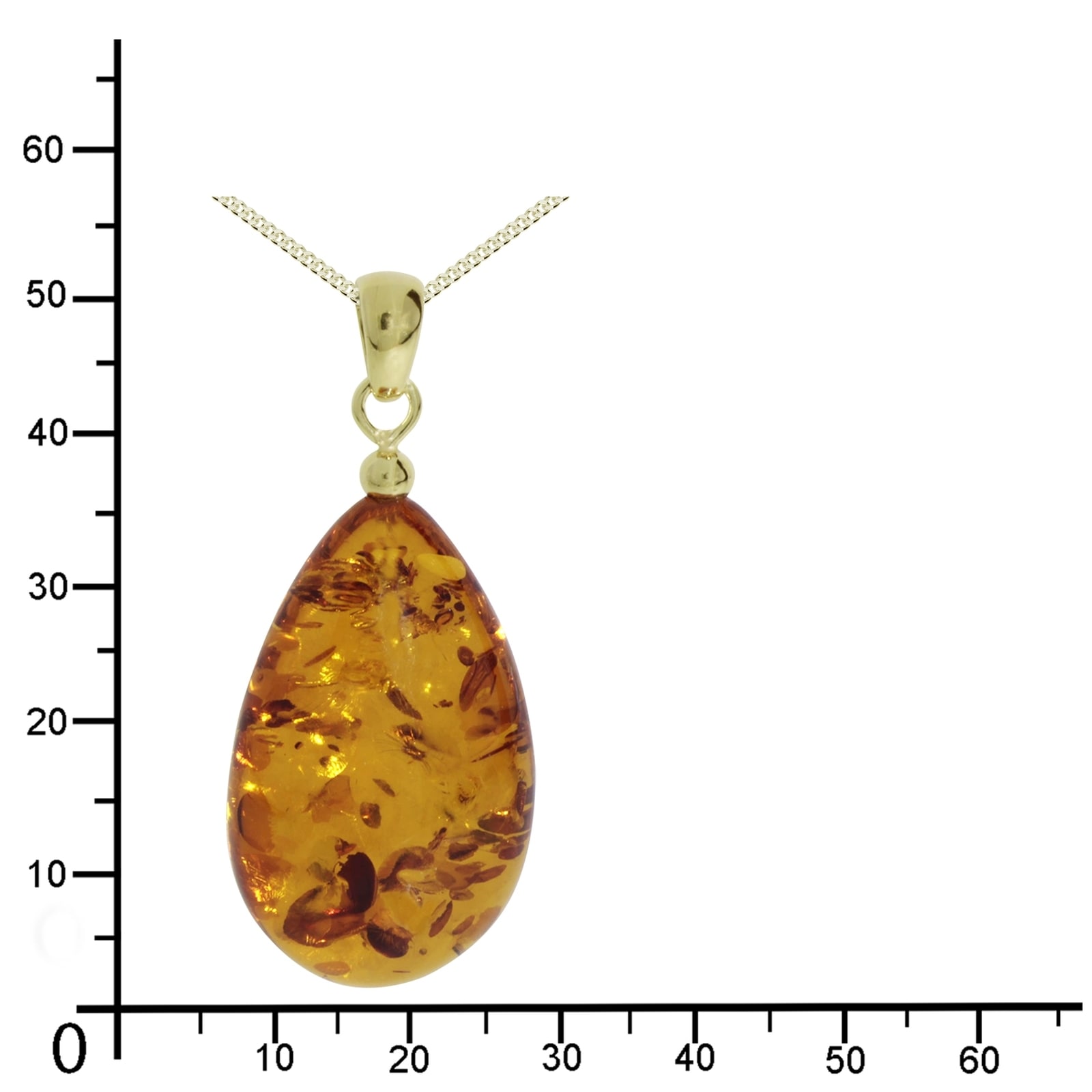 OSTSEE-SCHMUCK Kette und Anhänger Set »- Tropfen ca. 34 mm lang - Gold 333/000 - Bernstein« ()