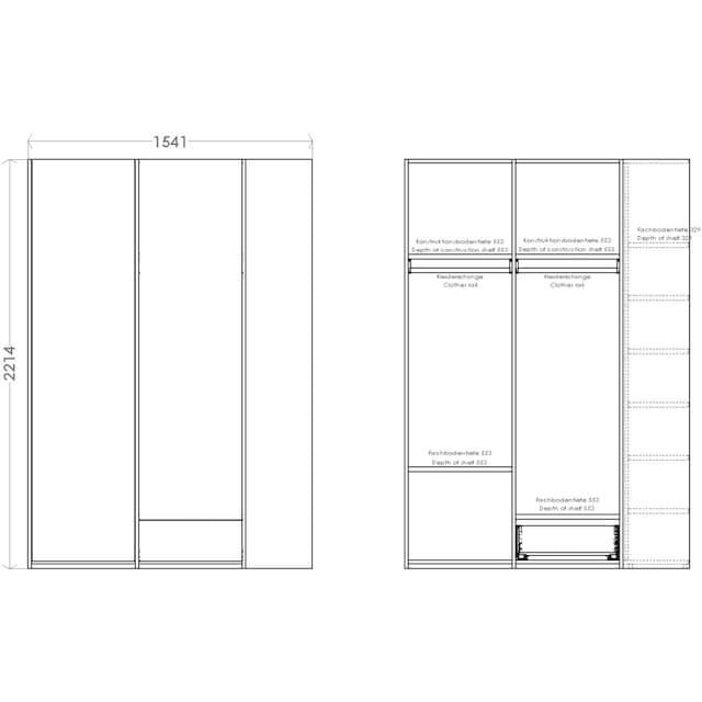 Müller SMALL LIVING Kleiderschrank »Modular Plus Variante 2«, inklusive 1 kleinen  Schublade im rechten Schrankteil auf Raten kaufen