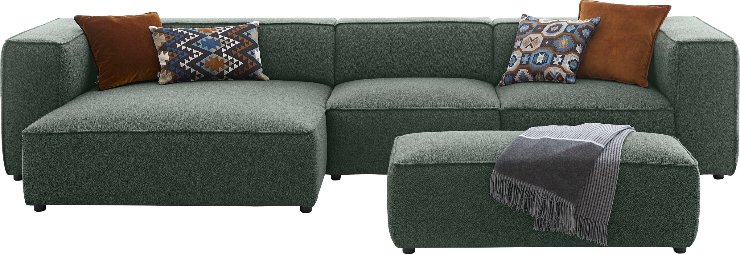 W.SCHILLIG Ecksofa »around-the-block«, mit eleganter Biese, mit Federkern, Breite 341 cm