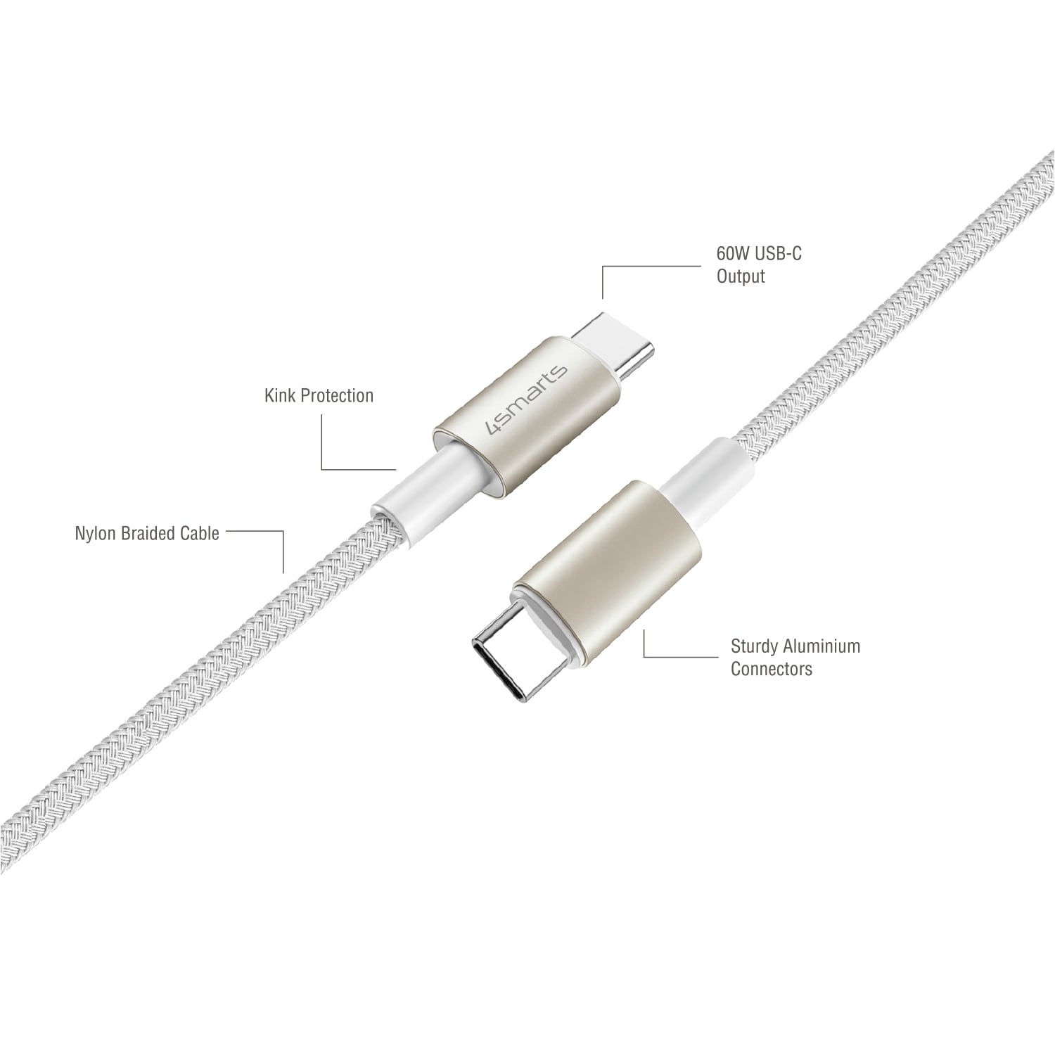 4smarts USB-Kabel »USB-C zu USB-C Kabel PremiumCord 60W 3er Set«, USB Typ C, 300 cm, für Samsung Galaxy, Google Pixel