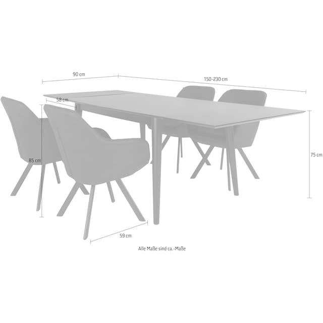 5 Essgruppe Homexperts Tisch ausziehbarem mit tlg.), (Set, »Odense«, bequem kaufen