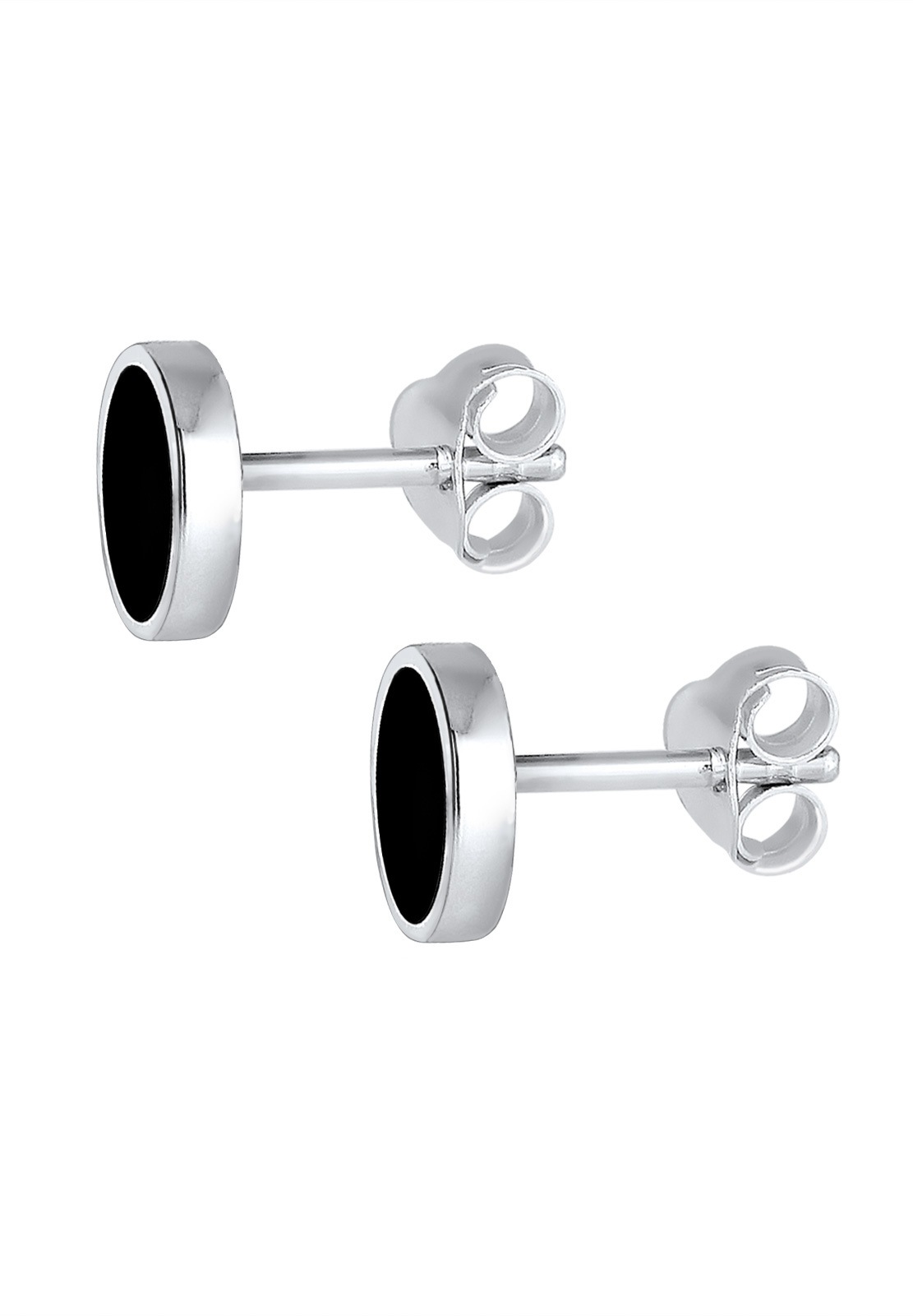 Kuzzoi Paar Ohrstecker »Ohrringe Basic Kreis Geo Emaille 925 Silber«