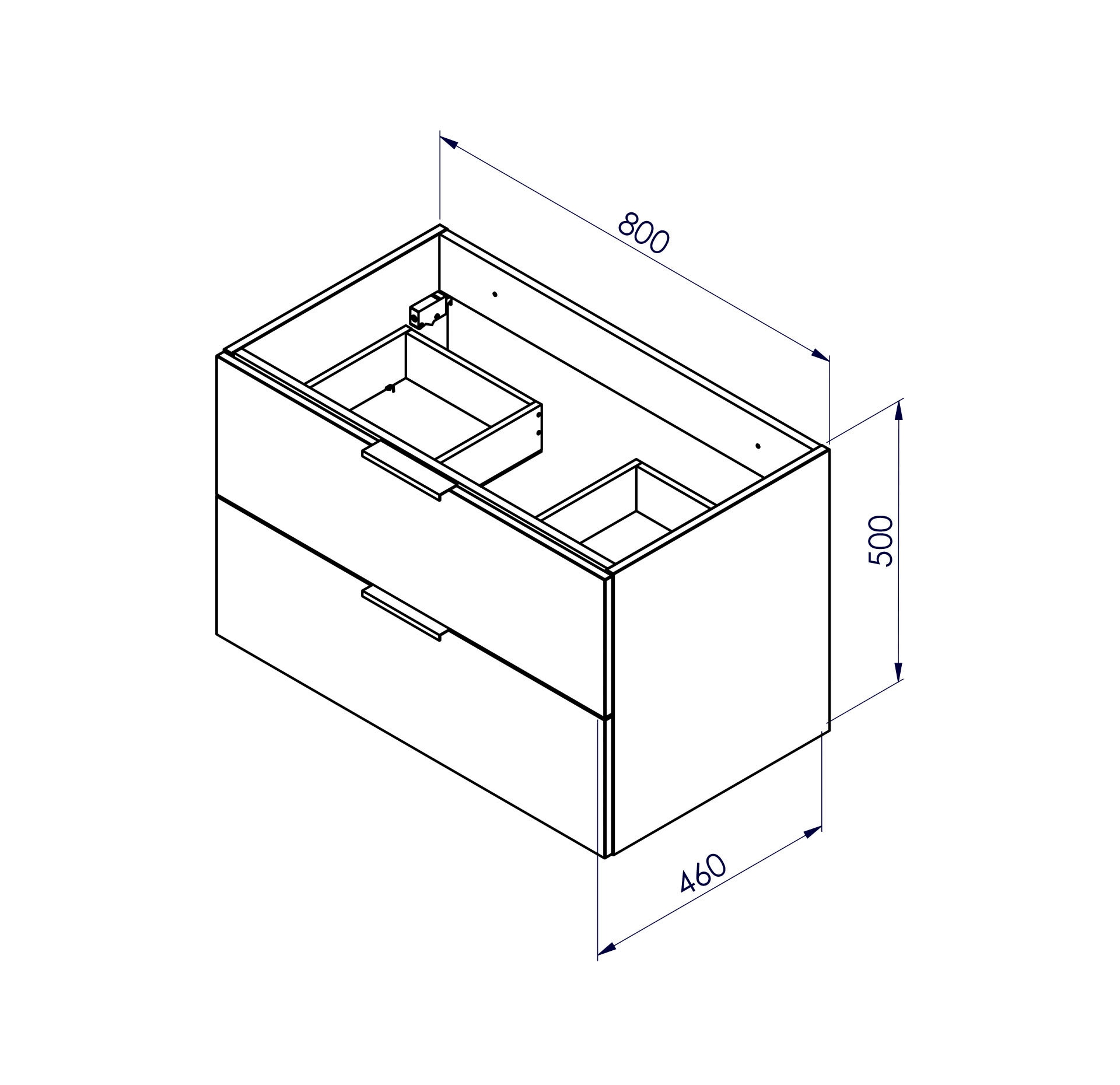 welltime Waschtisch »Athen Badschrank Badezimmer WC Unterschrank mit Becken«, Waschplatz mit 2 Schubladen, Breite 80cm Softclose Bad