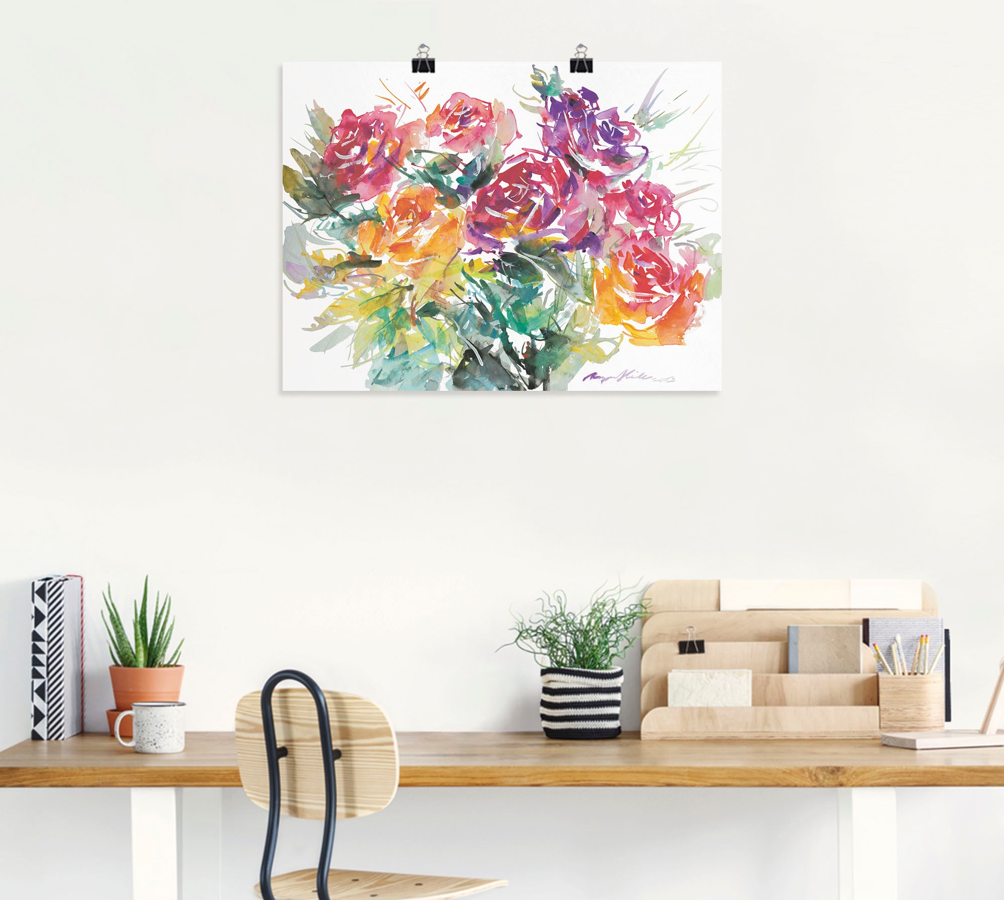 Artland Wandbild »Rosenstrauß«, Blumen, (1 St.), als Leinwandbild, Poster in verschied. Größen
