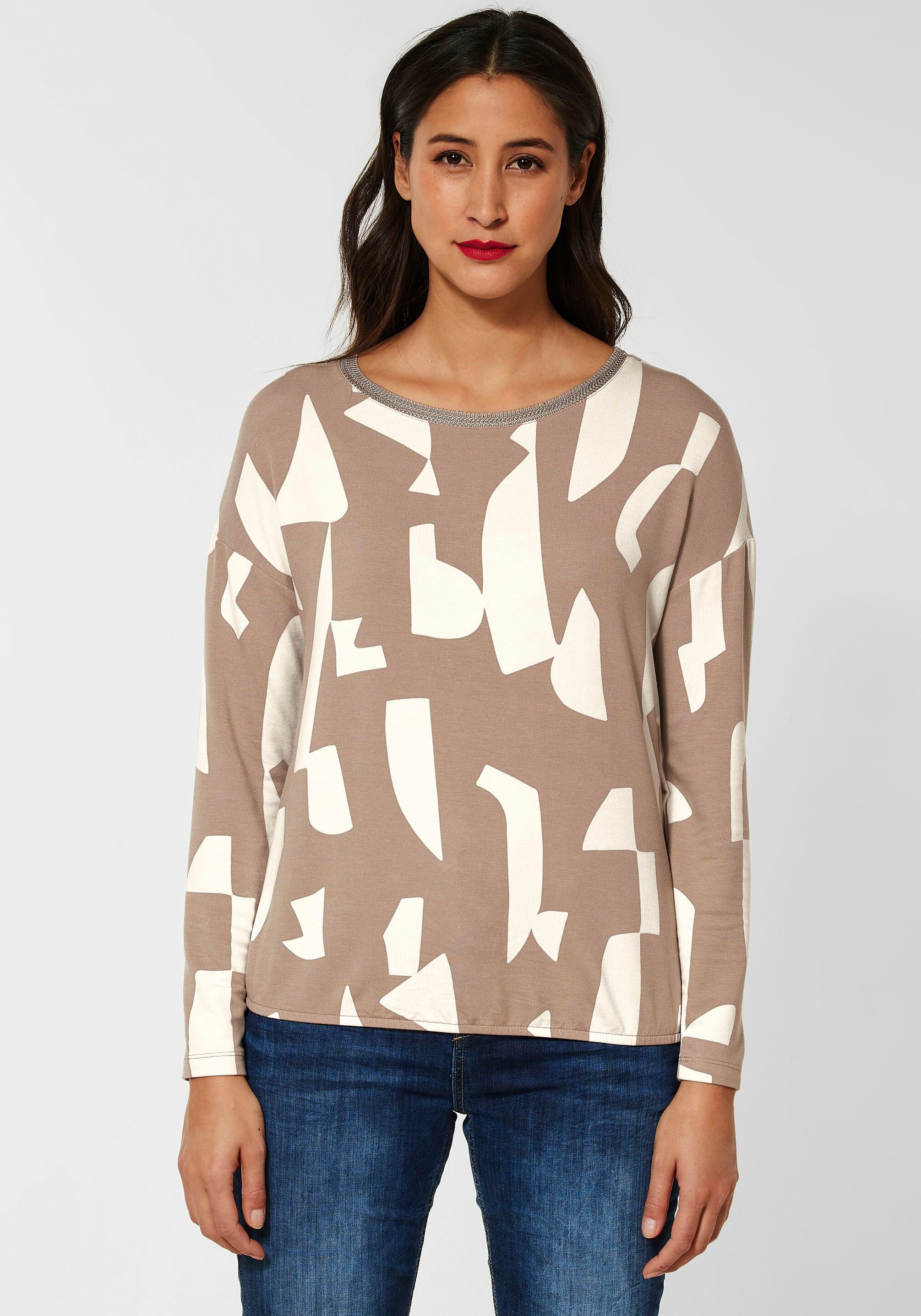 STREET ONE Langarmshirt mit geometrischem Print