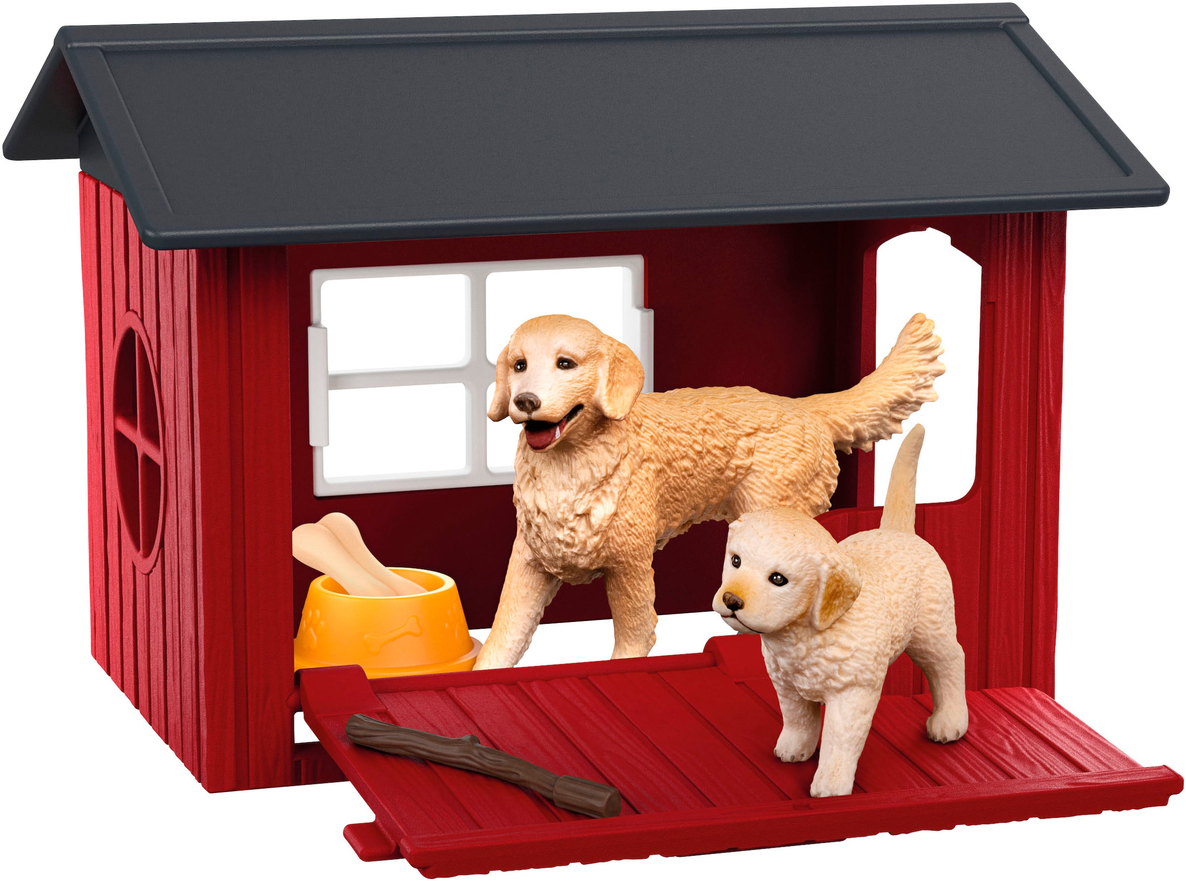 Schleich® Spielwelt »FARM WORLD, Hundehütte mit Goldenretrievern  (42722)«