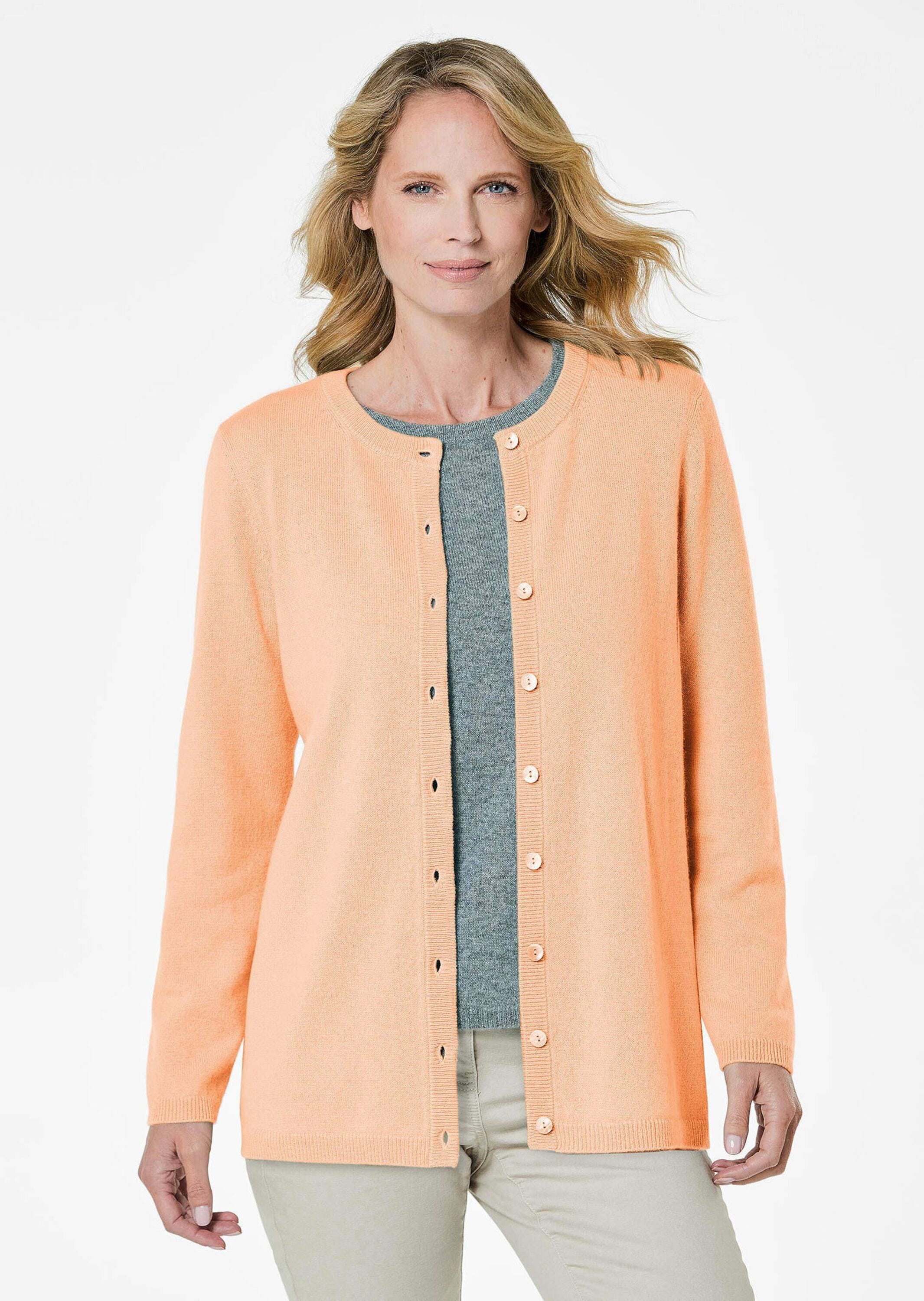 GOLDNER Strickjacke »Kaschmirstrickjacke mit Rundhalsausschnitt«