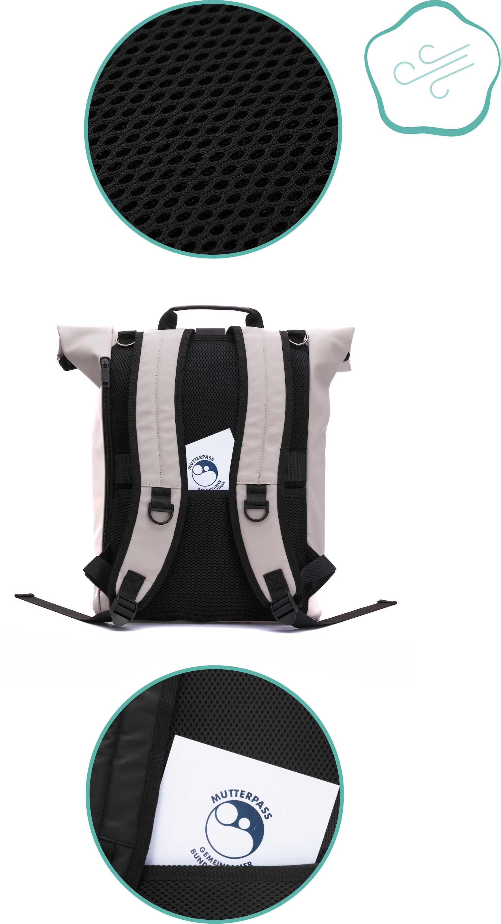 Fillikid Wickelrucksack »Oslo, alabaster beige«, inkl. Flaschenwärmer und Wickelauflage