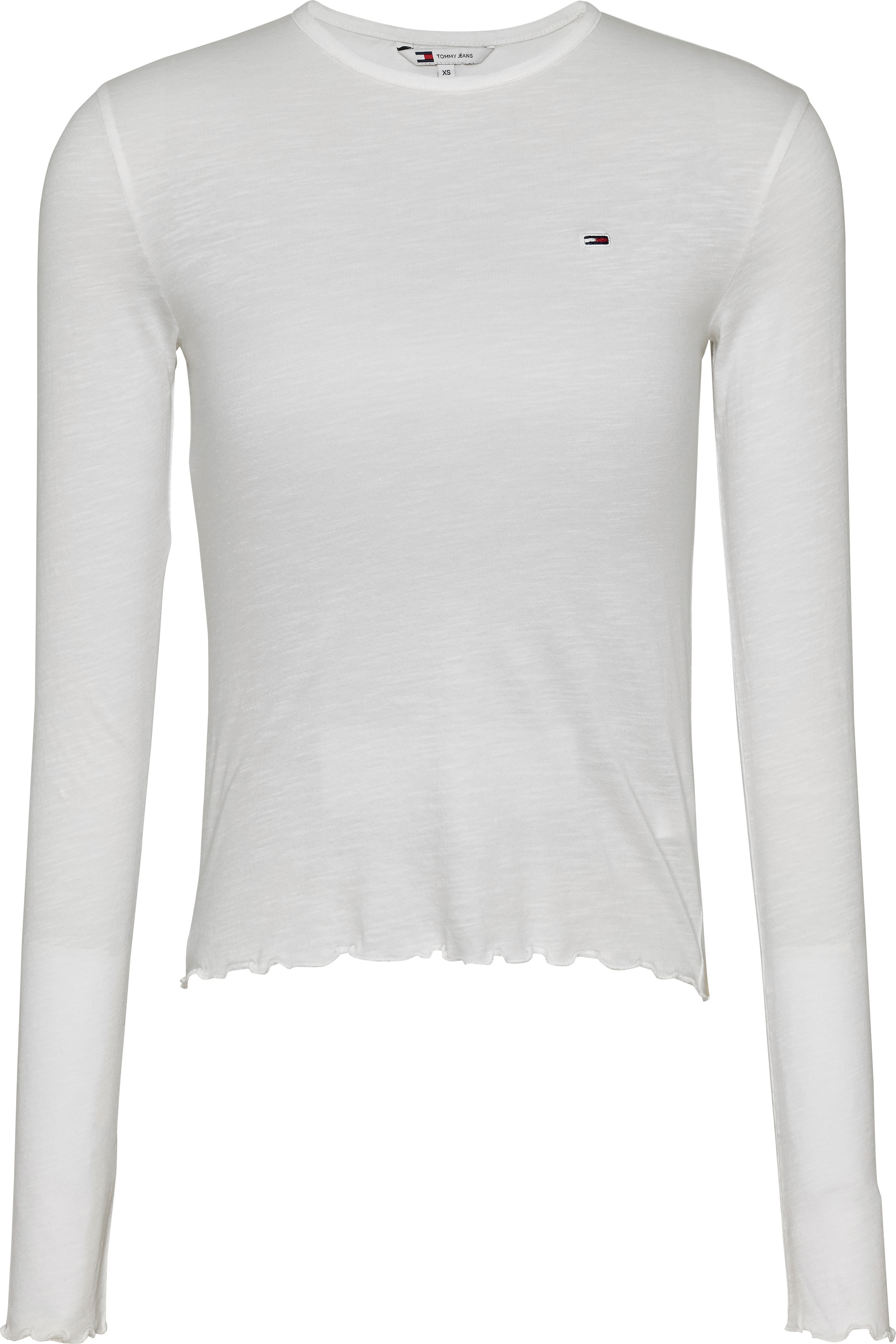 Tommy Jeans Langarmshirt »TJW SLUB SOFT TEE LS«, mit Babylock-Saum, Logostickerei