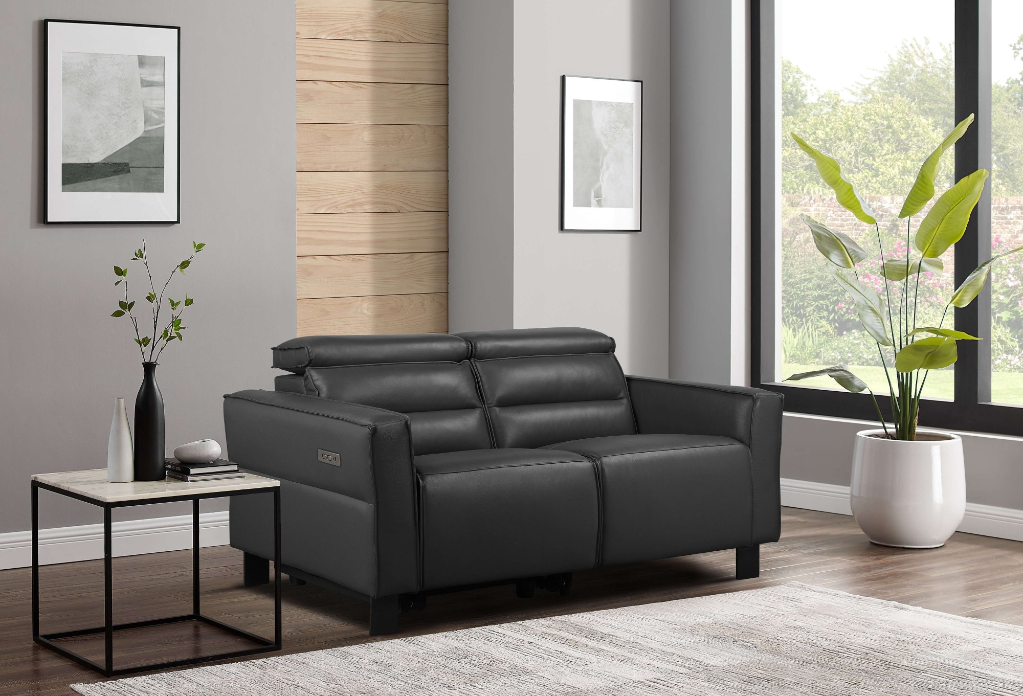 OTTO home 2-Sitzer »Carpari Naturleder, 162 cm, man./elektr. Relaxfunktion« (USB A/C), sowie Kopfteilverstellung