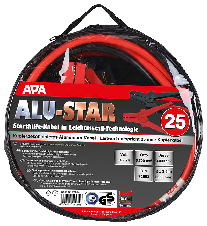 APA Starthilfekabel 3,5 cm Alu-Star, CCA-Kabel, 3,5 m