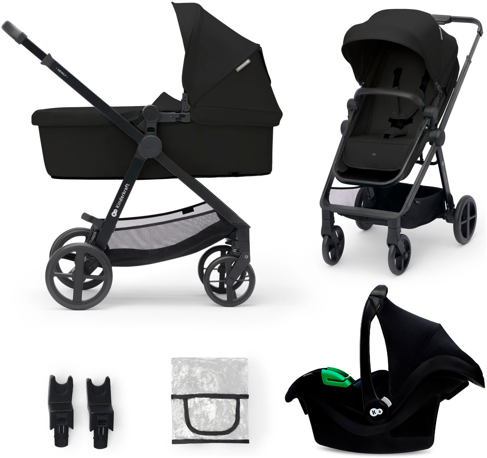 Kinderkraft Kombi-Kinderwagen "NEWLY 3IN1 MINK PRO" 22 kg