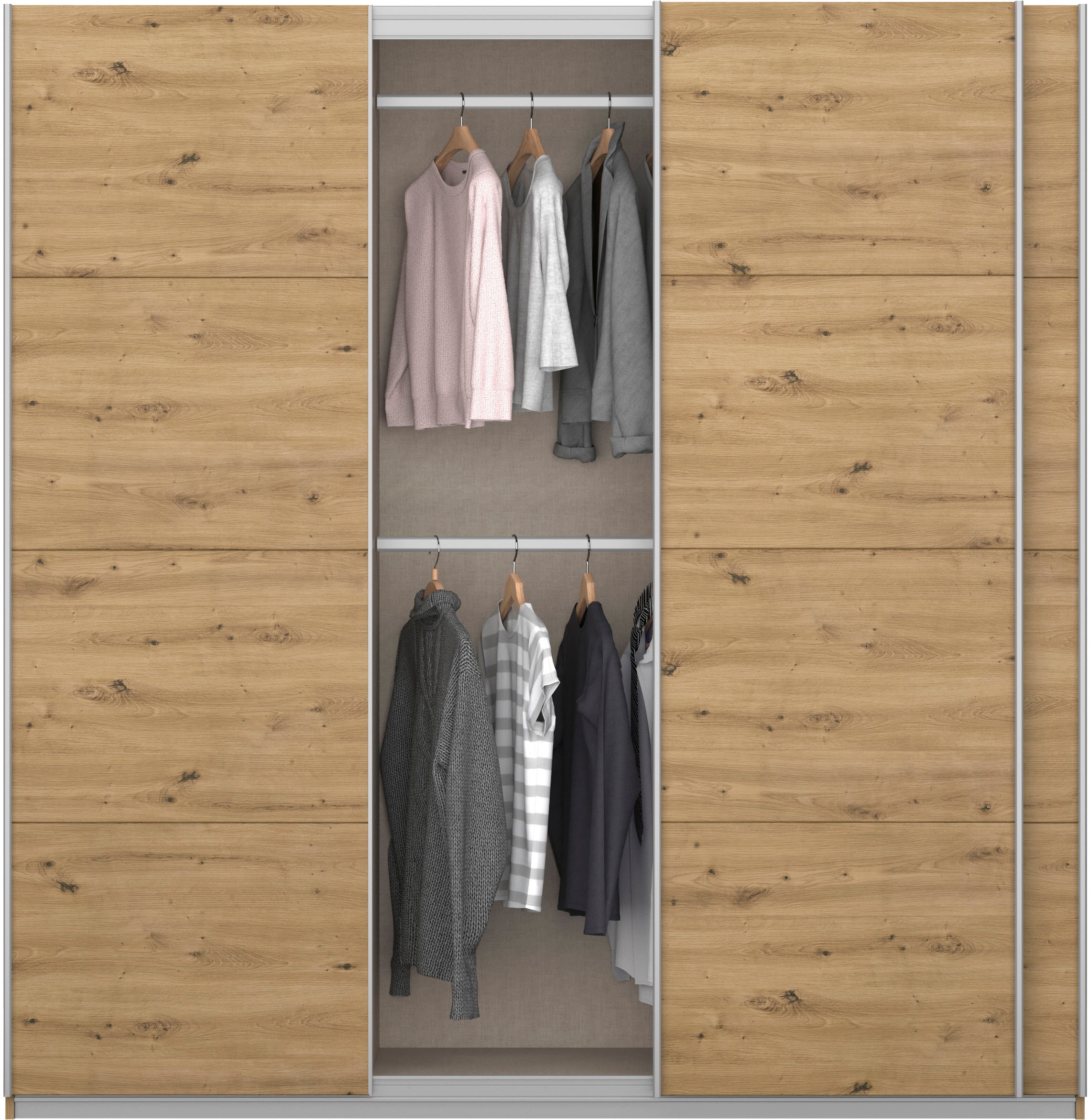 OTTO home Kleiderschrank »Mehrzweckschrank Aktenschrank Möbel Mietswohnung Schlafzimmer KOLUNA« 3 Ausstattungen BASIC/CLASSIC/PREMIUM (inkl. SOFT-CLOSE-FUNKTION),  Breiten 203/271/315/360 cm Höhen 210/229 Dekor-Front MADE IN GERMANY