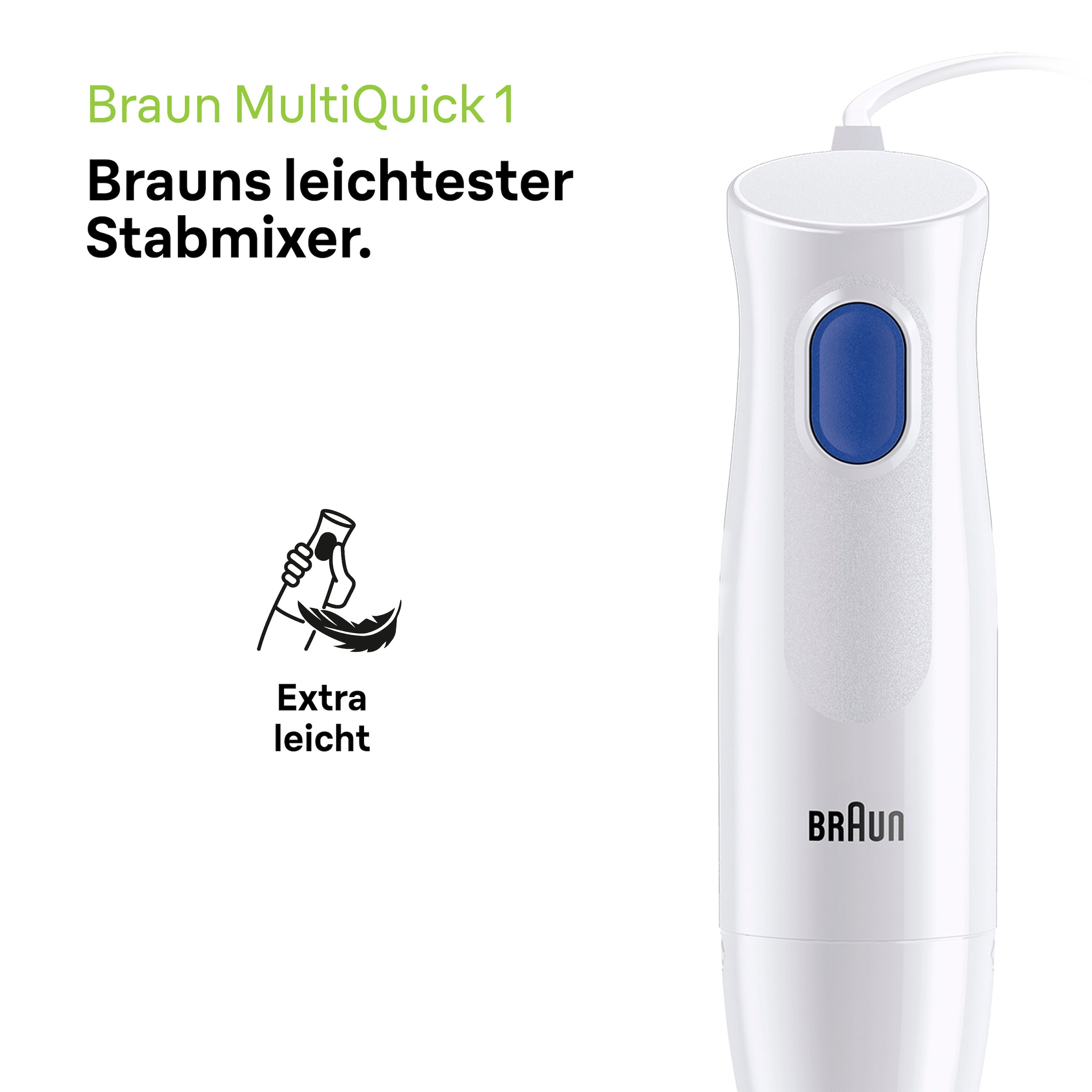 Braun Stabmixer »MQ10.202M WH MultiQuick 1«, 450 W