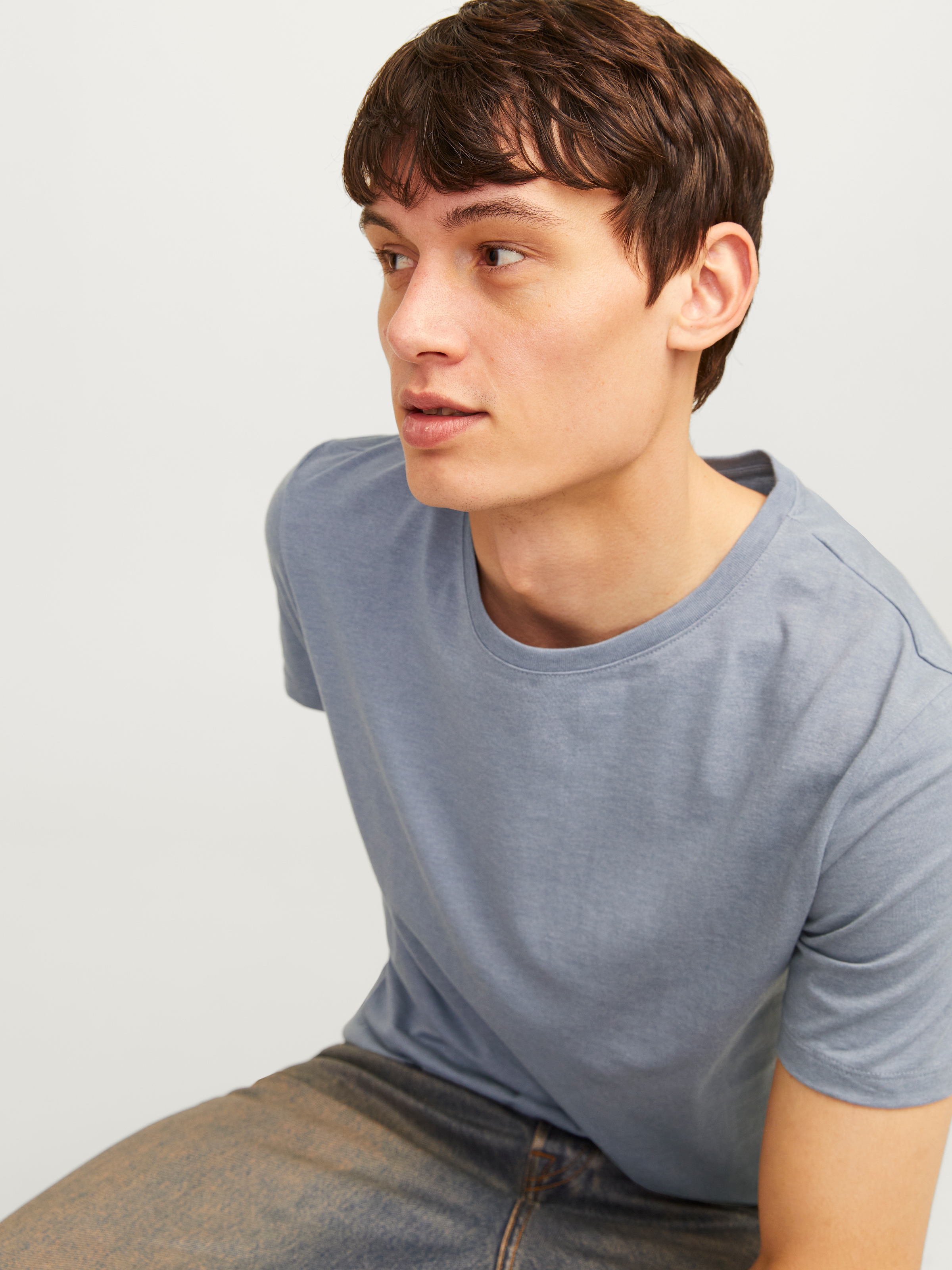 Jack & Jones Rundhalsshirt »JJEORGANIC MELANGE TEE SS O-NECK NOOS« Baumwollmischung, regular fit