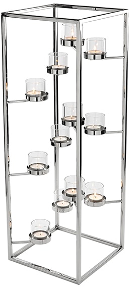 Fink Kerzenständer »GUNIA, Weihnachtsdeko«, (1 St.), aus Edelstahl und Glas,  12-flammig auf Rechnung bestellen | Kerzenständer