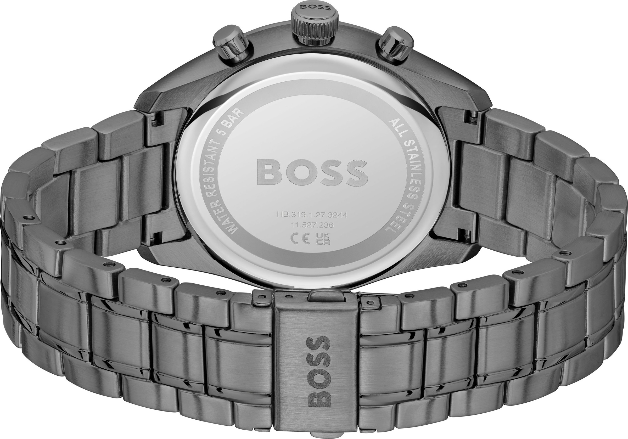 BOSS Quarzuhr »GRAND PRIX 44« Quarzuhr, Armbanduhr, Herrenuhr, Edelstahlarmband, analog, Tag