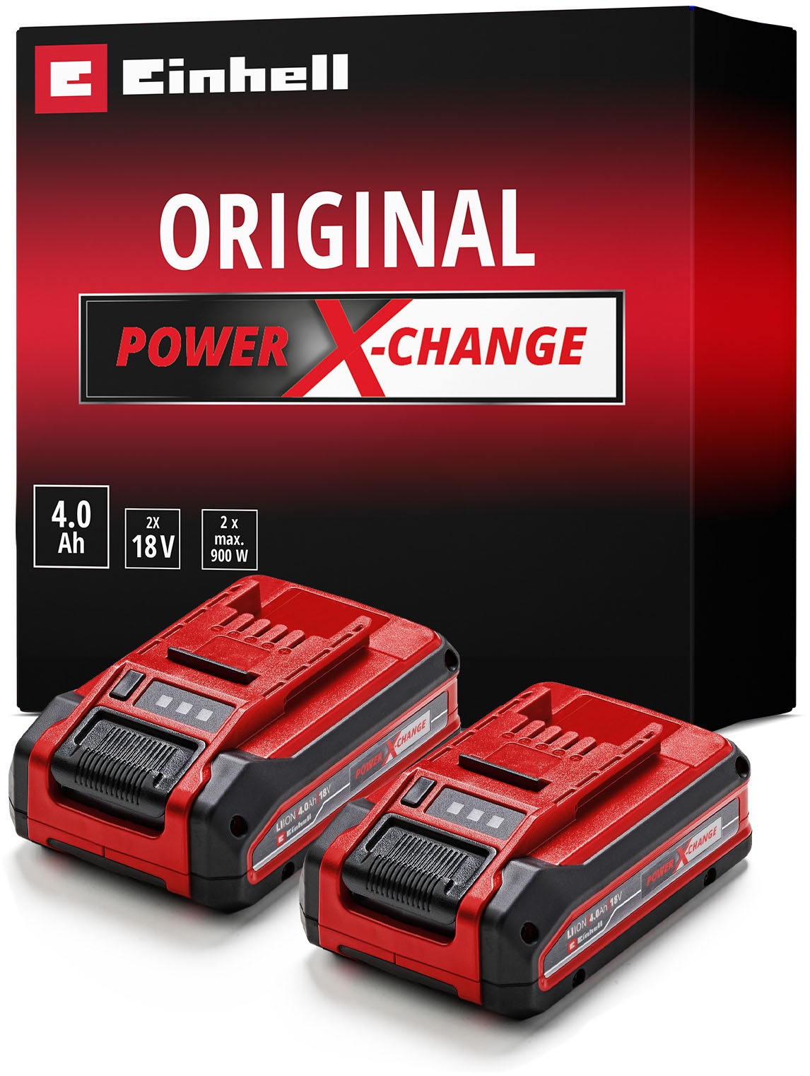 Einhell Akku »»PXC Plus Twinpack««, 18 V, 4 Ah, universell verwendbar für alle Power X-Change Geräte