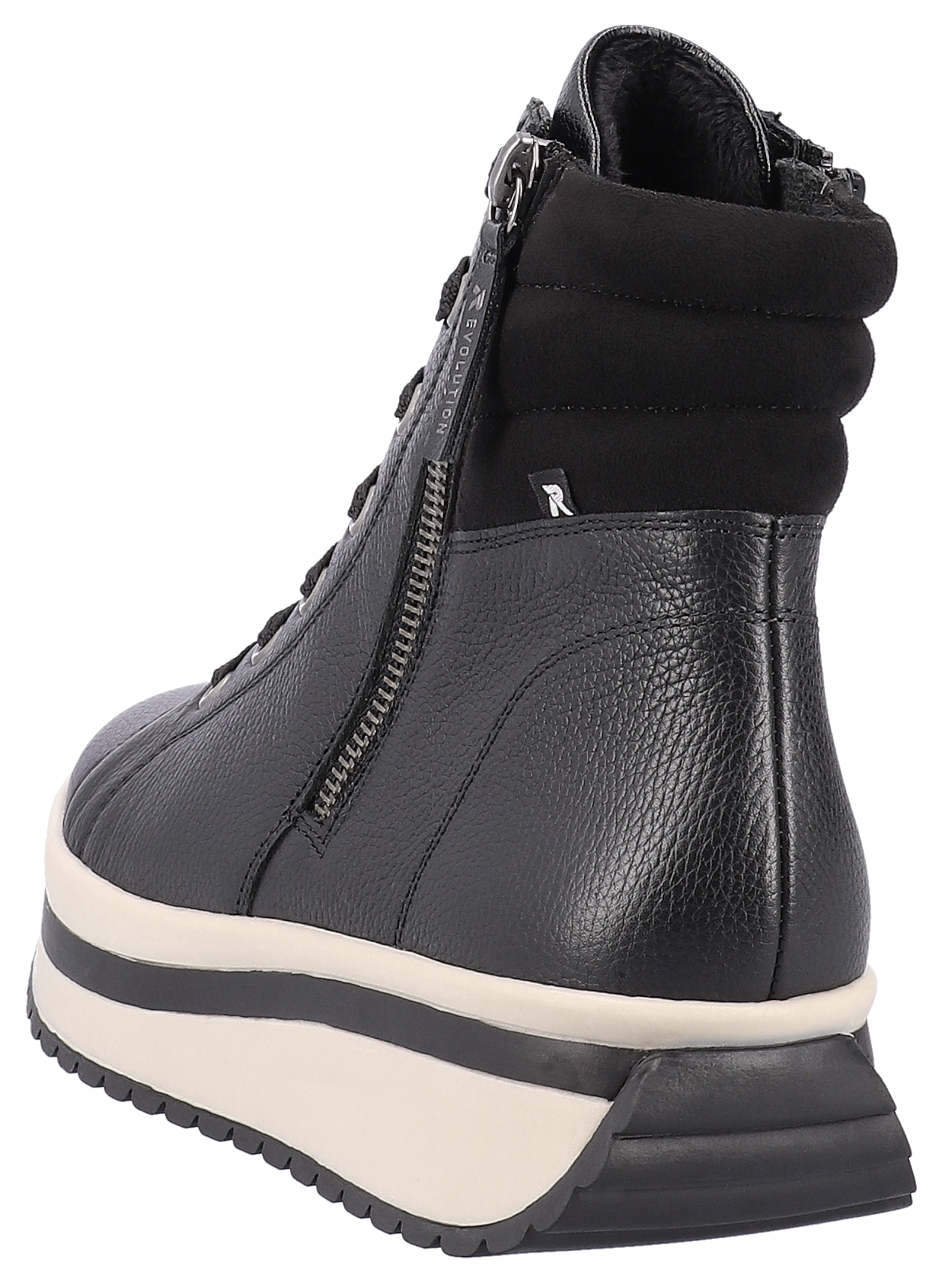 Rieker EVOLUTION Schnürboots, Plateaustiefelette, High Top Sneaker mit zwei Reißverschlüsse