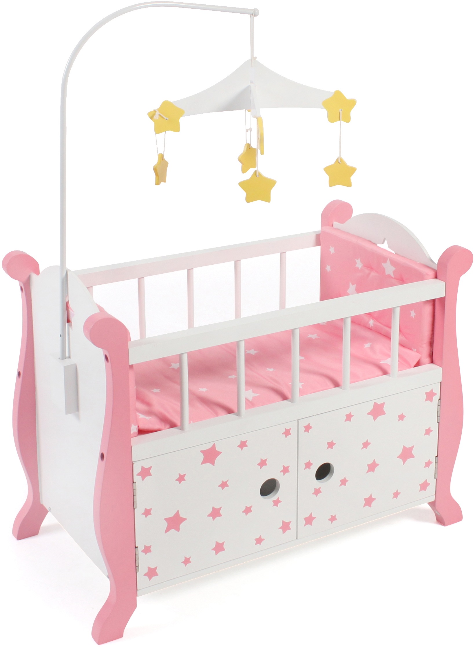 CHIC2000 Puppenbett »Stars Pink« aus Holz mit Mobile