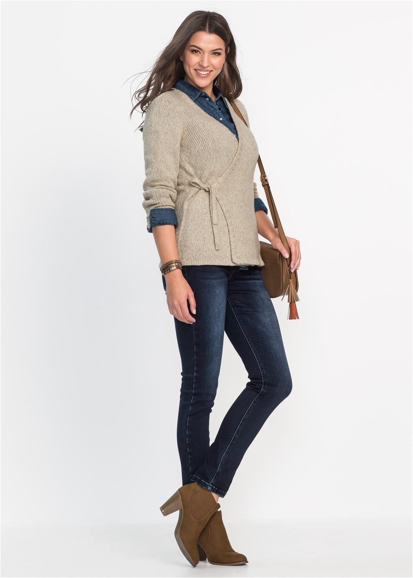 bonprix Push-up-Jeans Five-Pocket Style, leichte used Optik, hoher elastischer Anteil