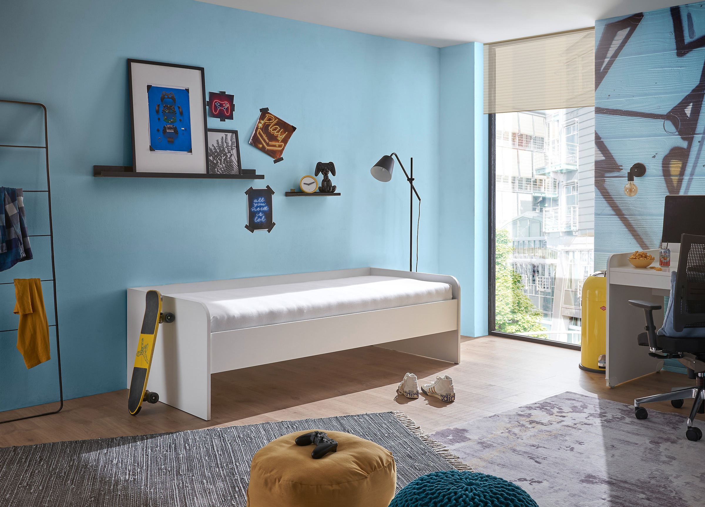 Begabino Bettgestell »Karla Einzelbett, Jugendbett«, 90x200 cm, Bett in 3 Farbausführungen