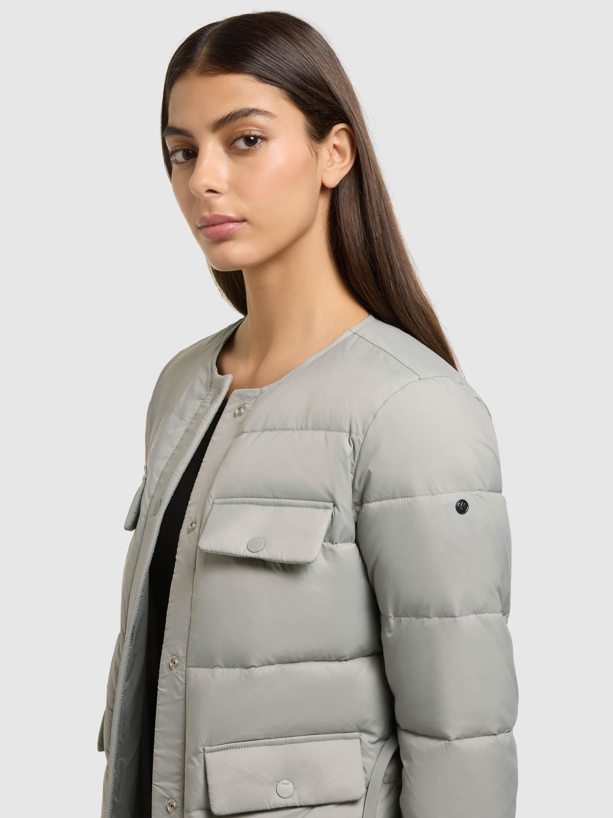 khujo Steppjacke »Steppjacke Cinnia« ohne Kapuze Elegante Damen Übergangsjacke mit Taillengürtel