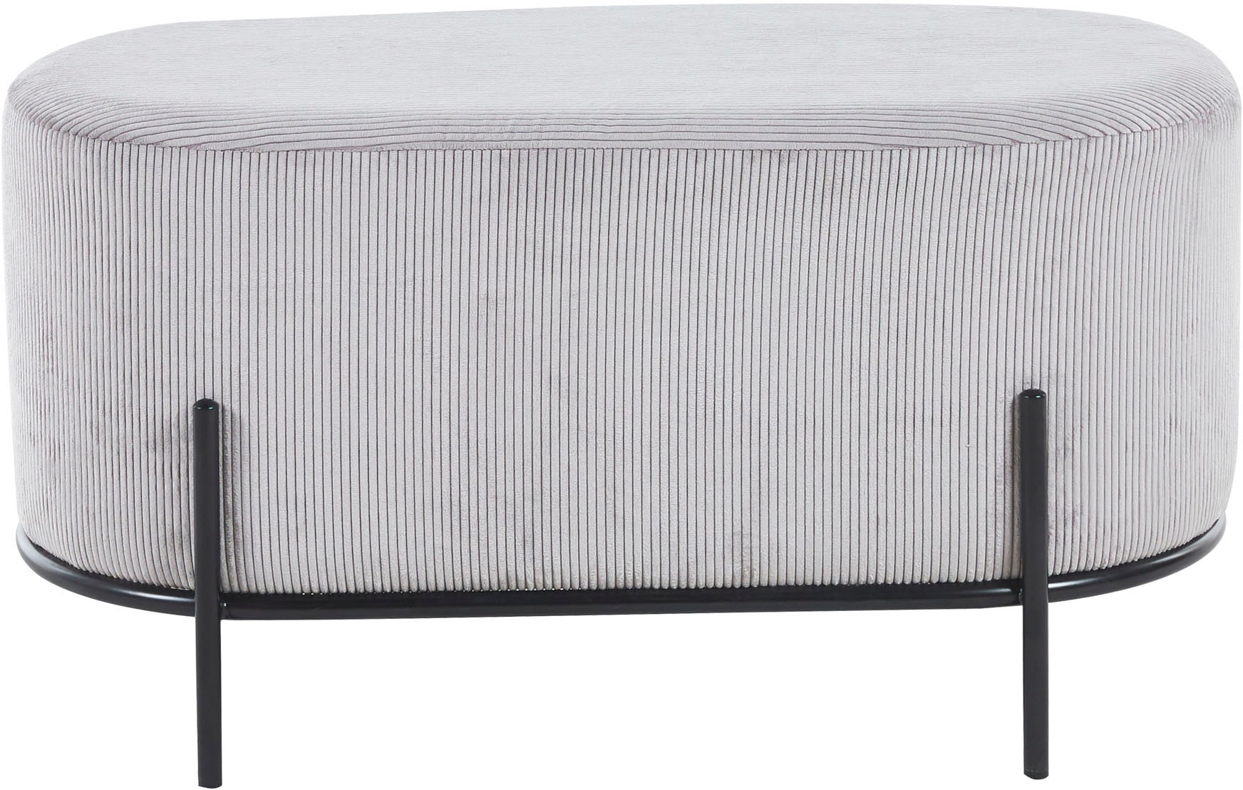 SalesFever Polsterhocker »Komfortabler Polsterhocker« mit Design-Gestell aus schwarzem Metall