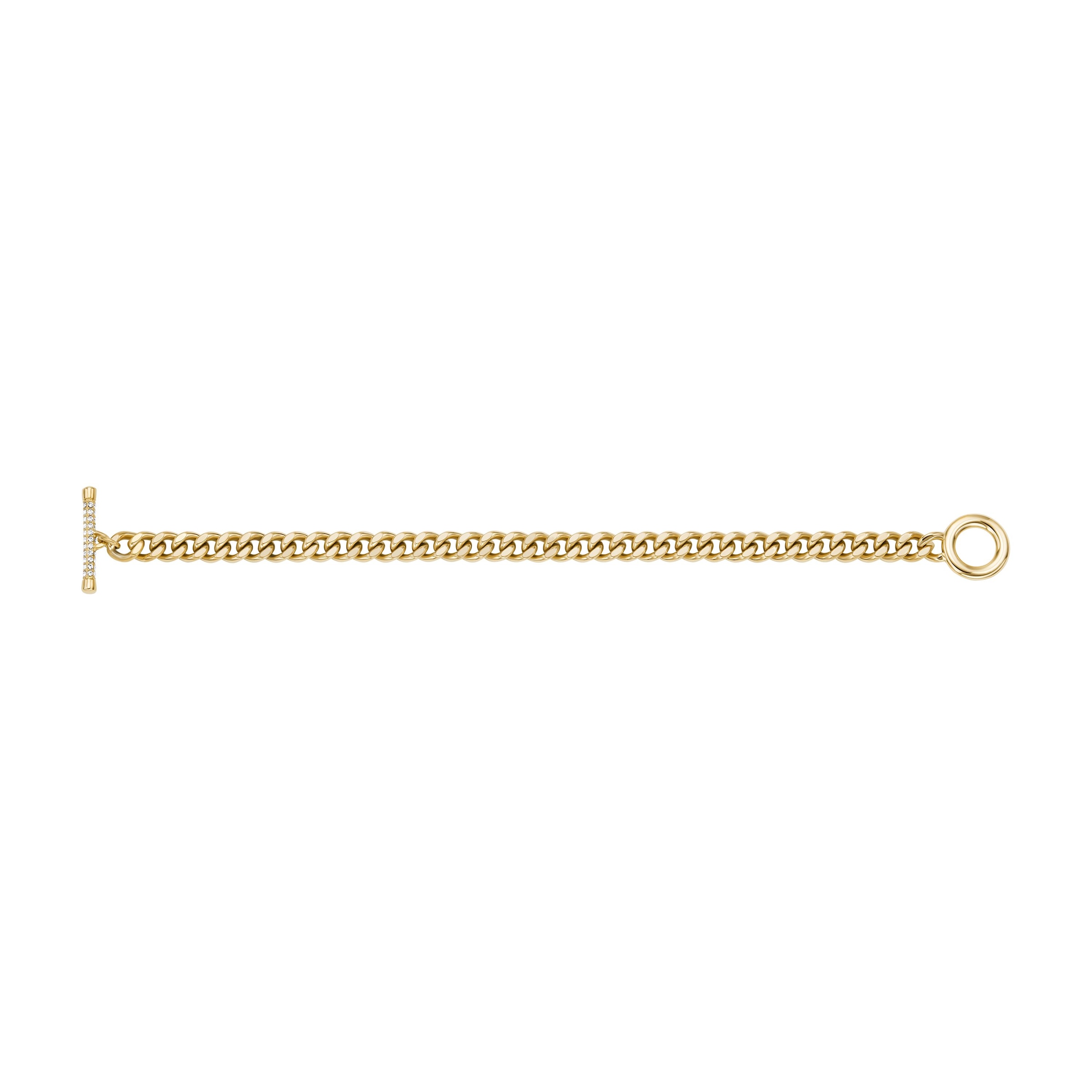 Fossil Armband »Schmuck Geschenk Edelstahl CARLIE T-BAR« mit Glasstein