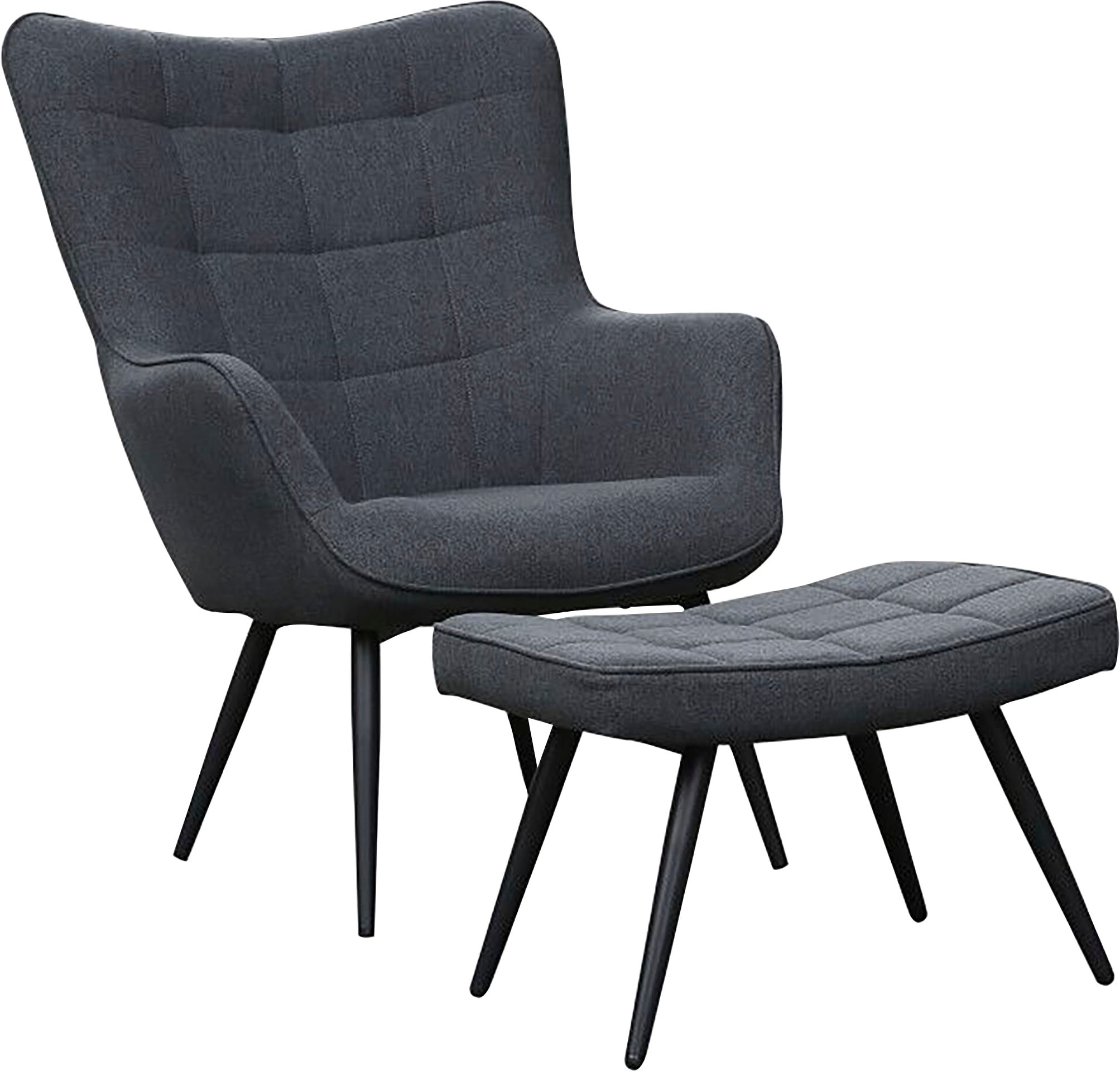 byLIVING Sitzgruppe »Uta«, Set, 2 tlg., Sessel mit Hocker