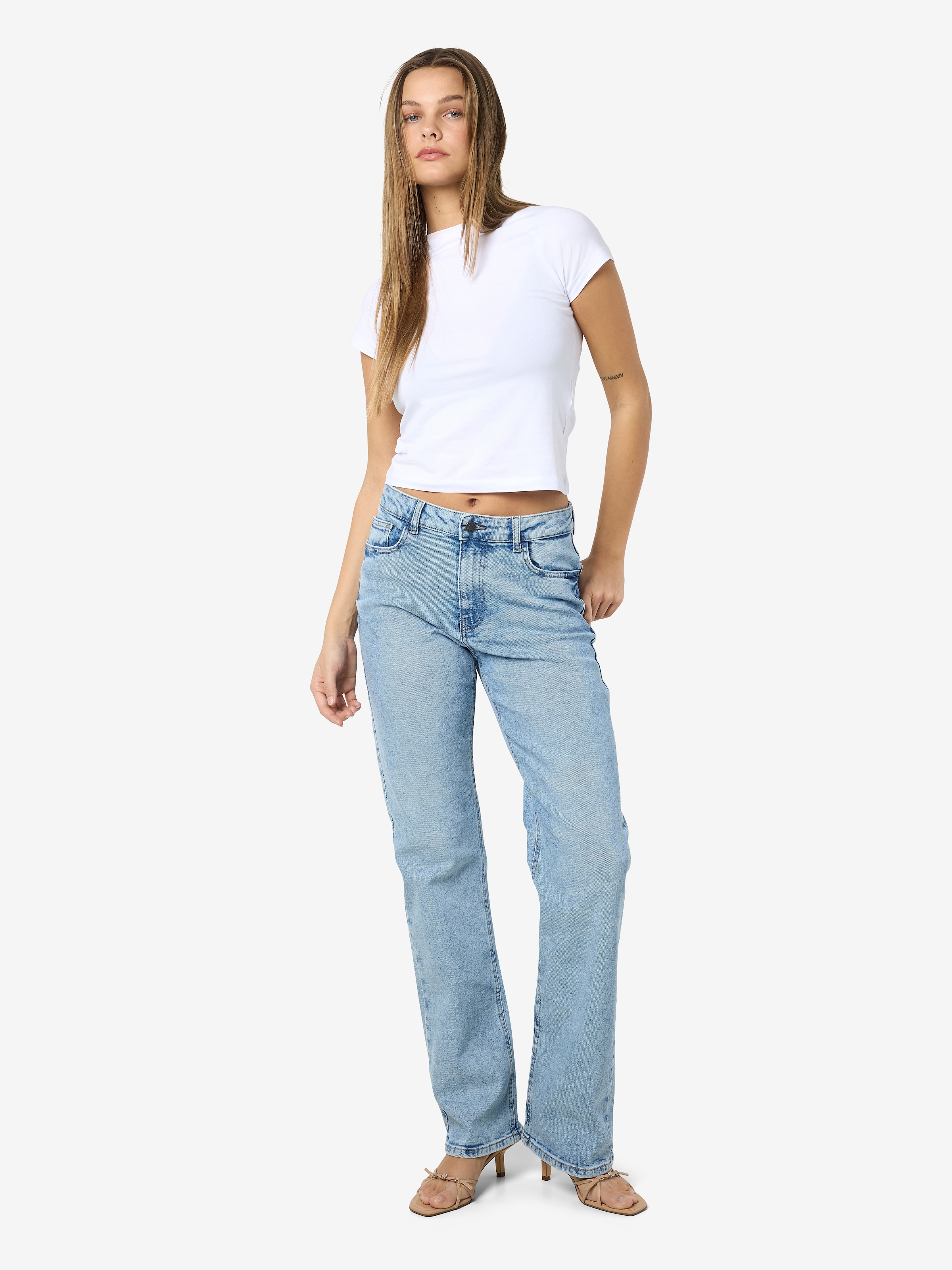 Noisy may High-waist-Jeans »NMMONICA HW STRAIGHT JEAN AZ359LB NOOS«
