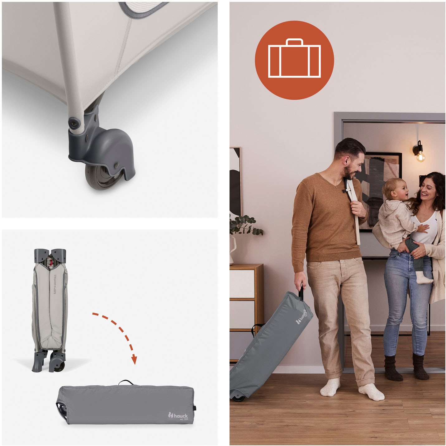 Hauck Baby-Reisebett »Sleep N Easyfold« Vorderausstieg; inkl. Transporttasche