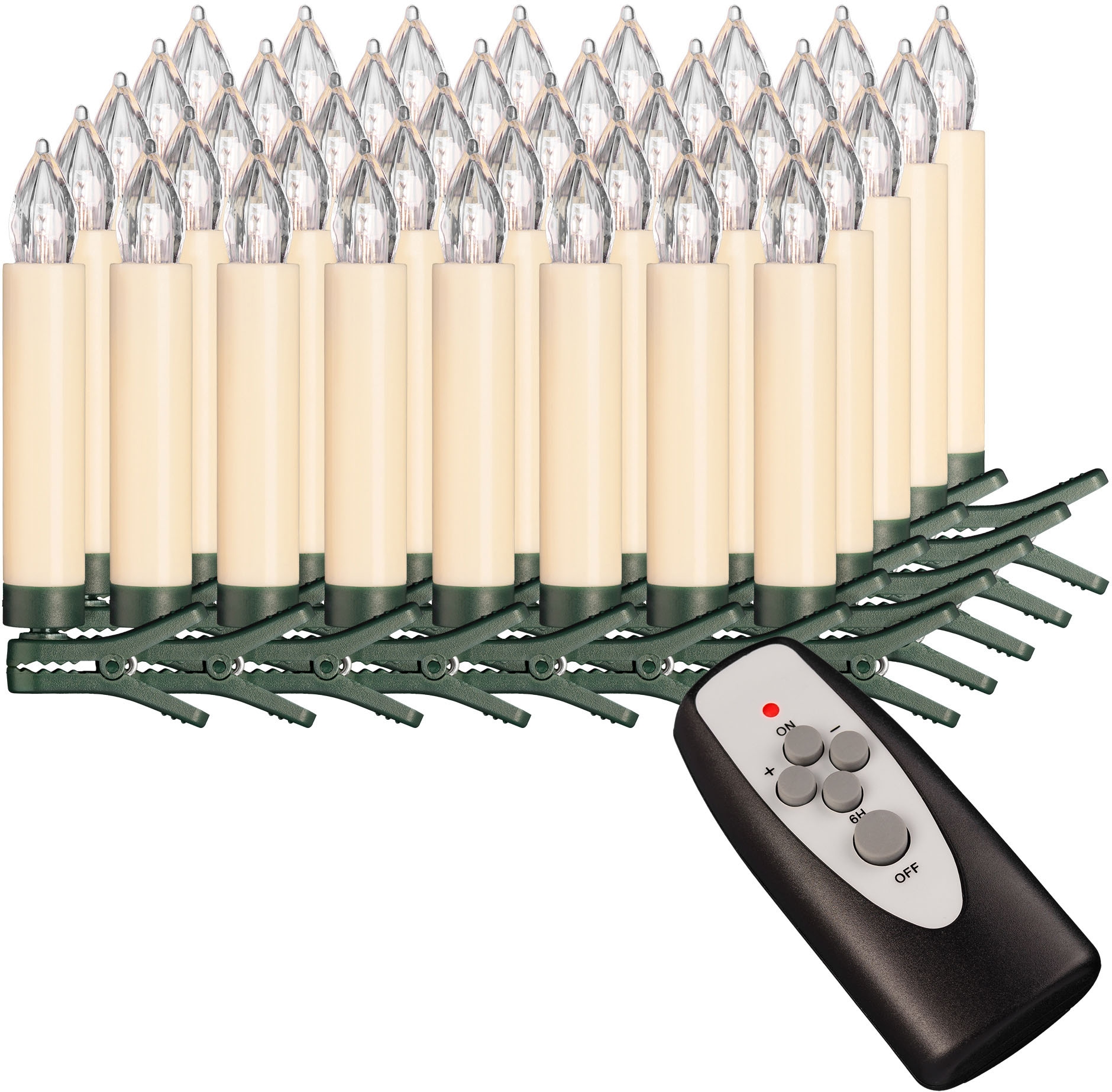 my home LED-Christbaumkerzen »Weihnachtsdeko, Christbaumschmuck«, 40 St.-flammig, kabellos, Kerzen plus 8 Dornen