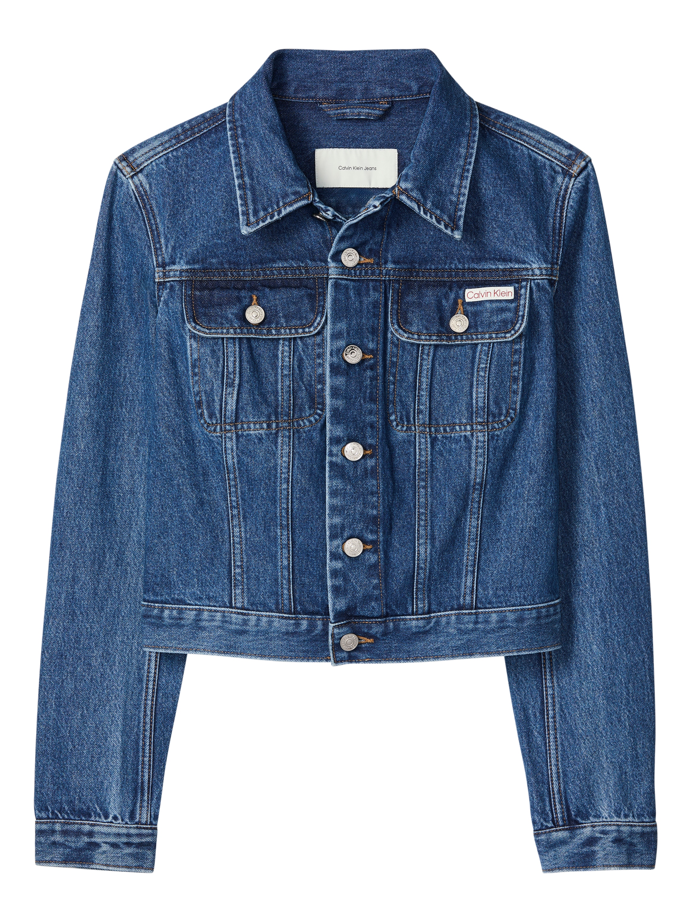 Calvin Klein Jeans Jeansjacke ohne Kapuze Regular fit mit Umlegekragen