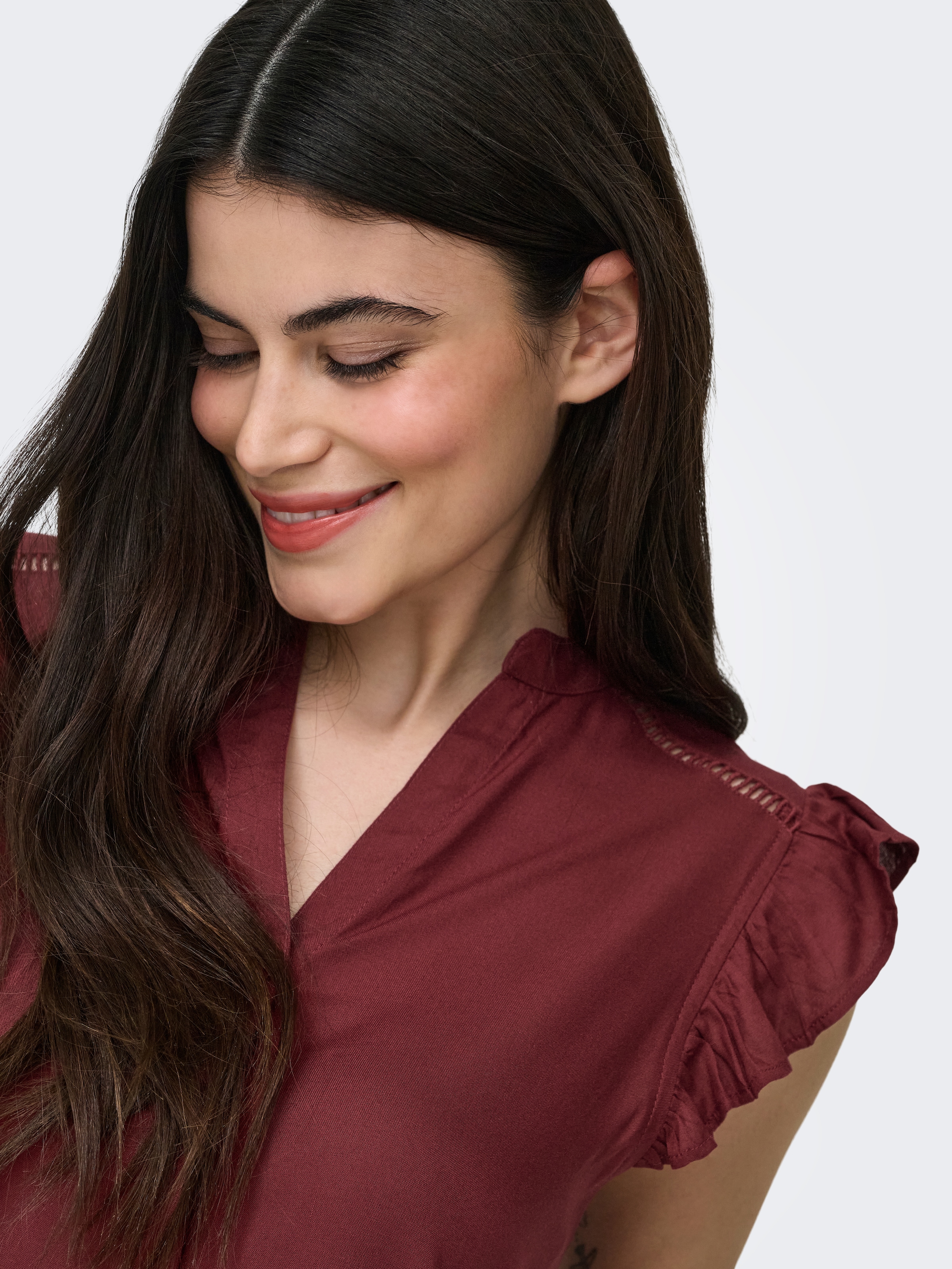 ONLY Kurzarmbluse »ONLROSELLA LIFE CAPSLEEVE SHIRT WVN NOOS« Viskose, regular fit