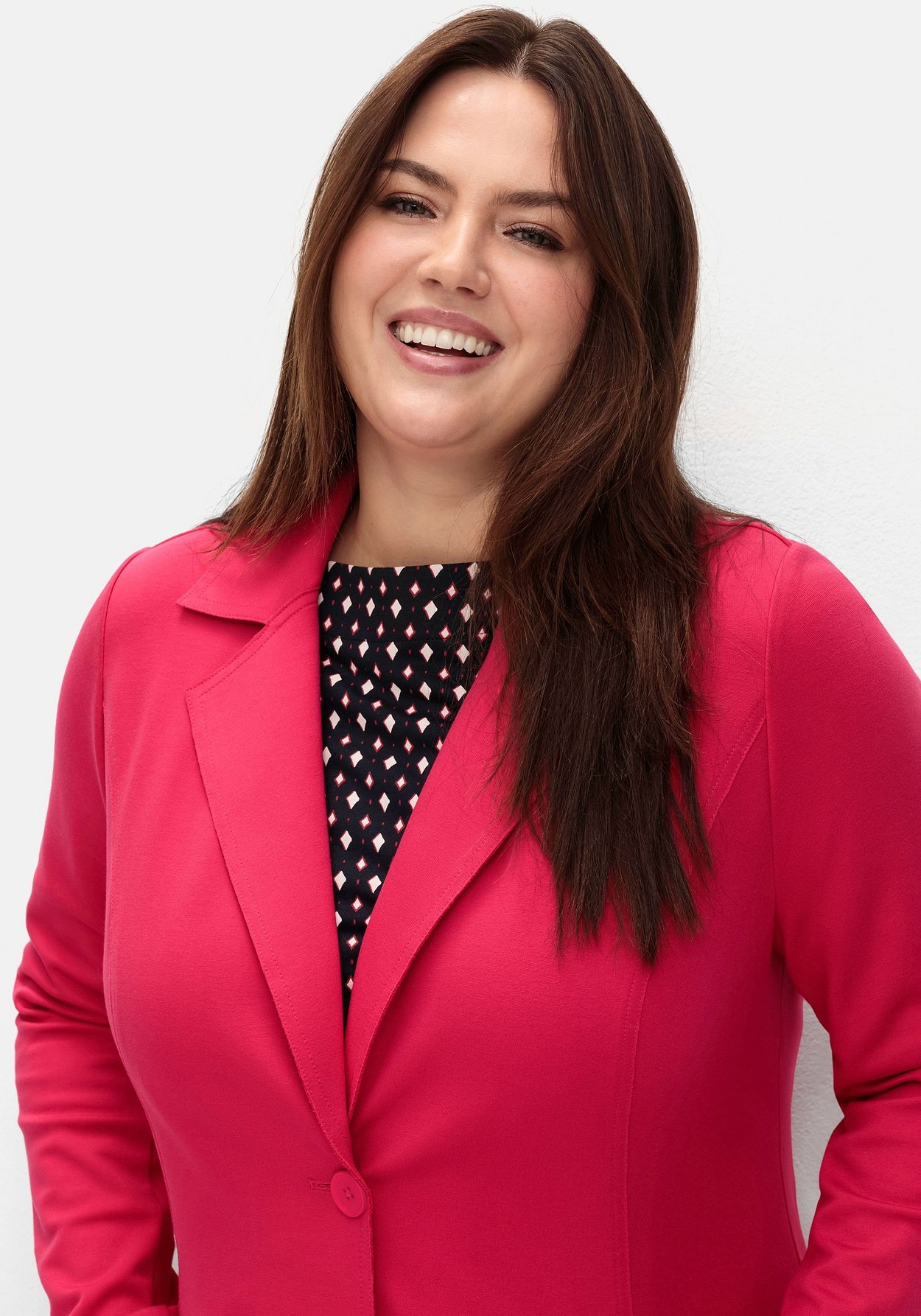 Sheego Sweatblazer »Blazer aus Milano-Ripp, mit Reverskragen«