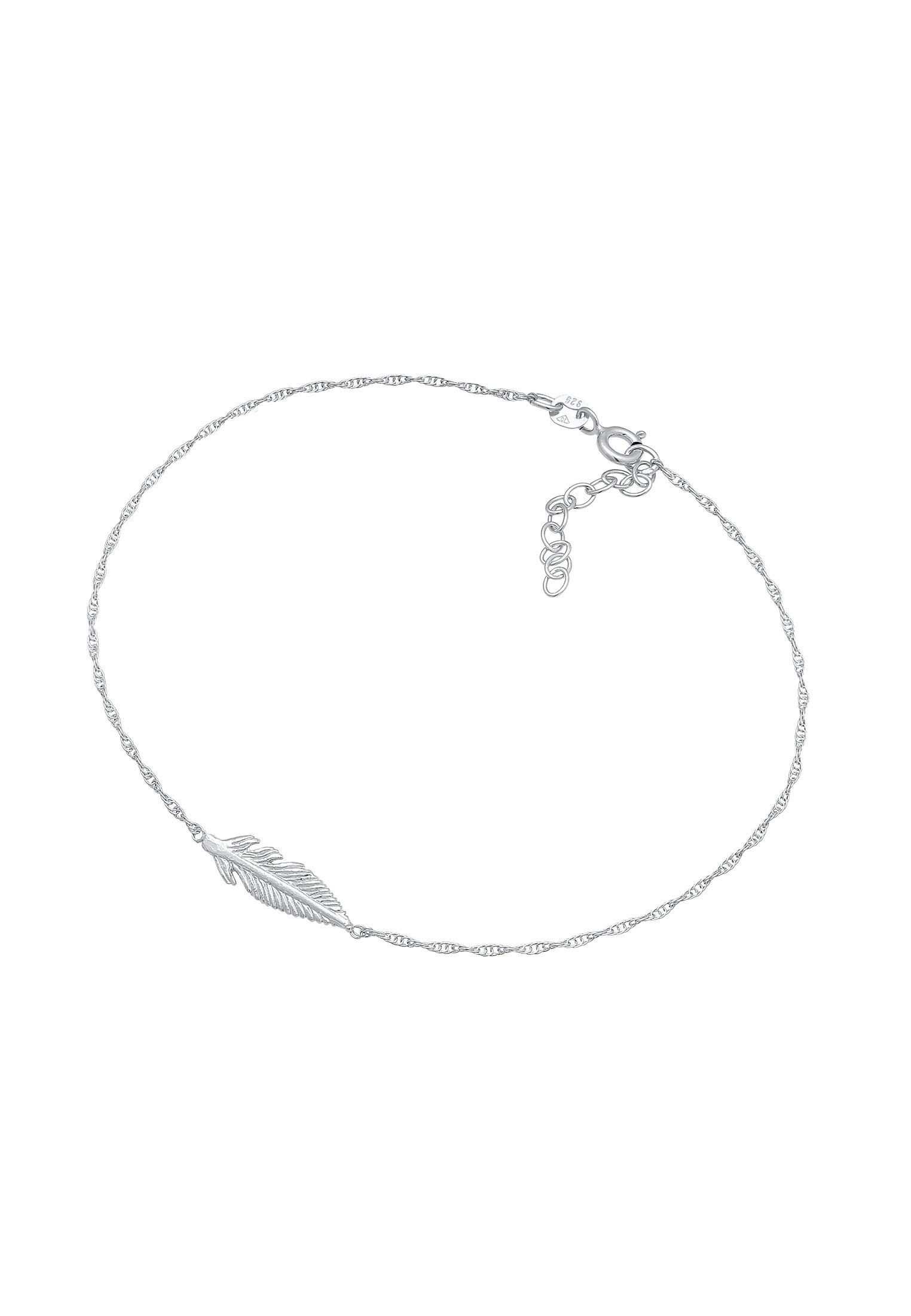 Elli Fußkette »Fußschmuck Feder Festival Boho 925 Silber«