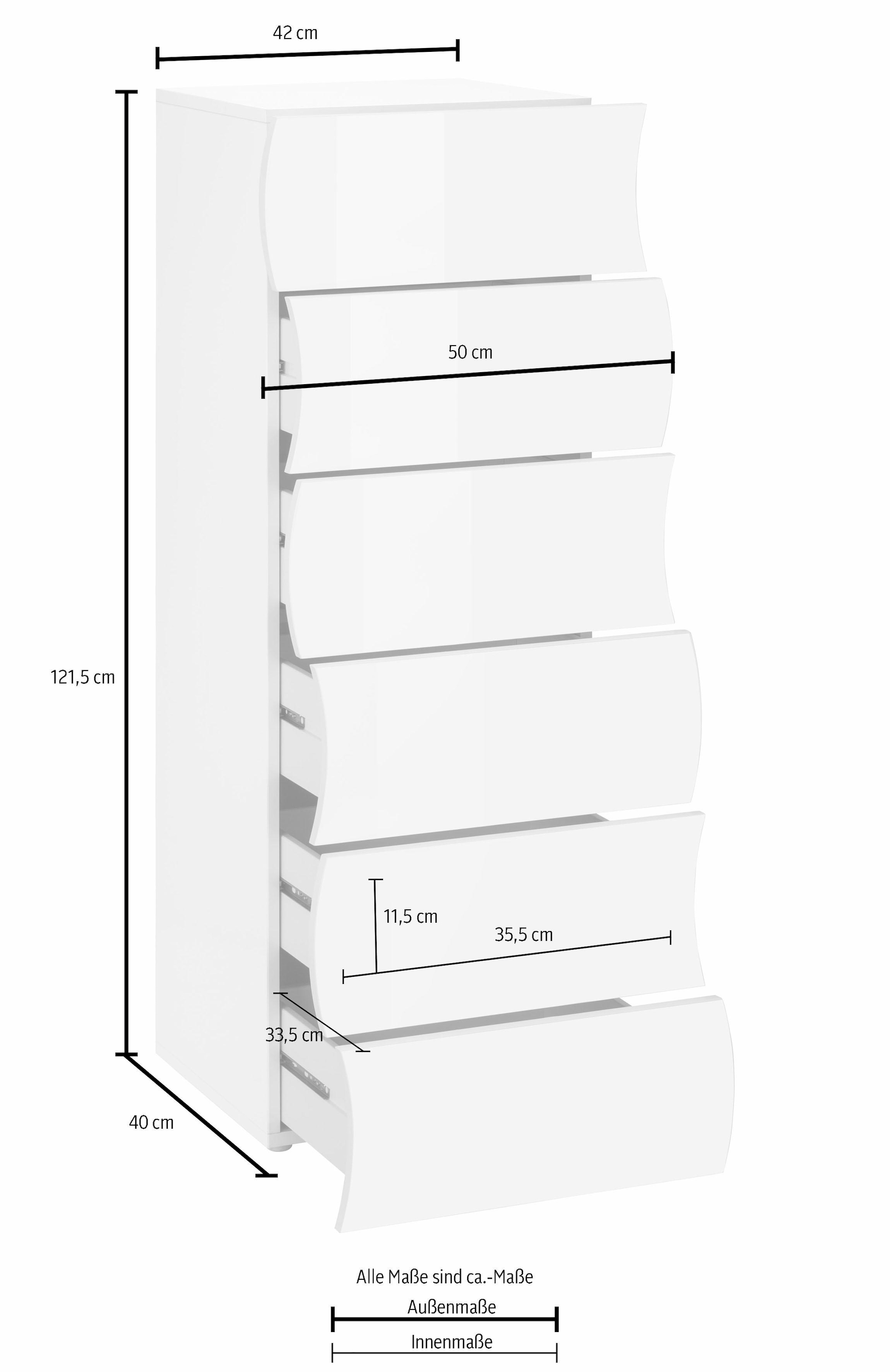 Home affaire Kommode »Onda« Breite 50 cm