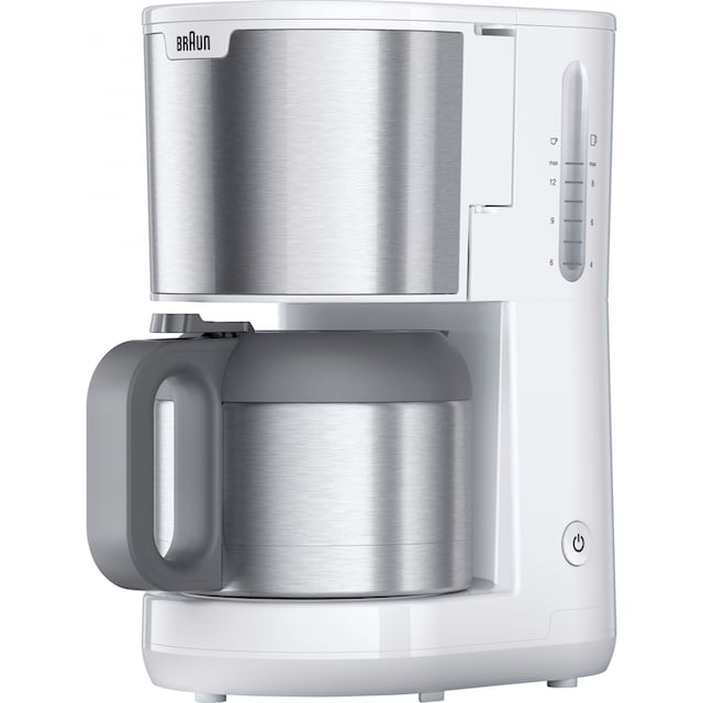 Braun Filterkaffeemaschine »PurShine KF1505 WH mit Thermokanne«, 1,2 l  Kaffeekanne, Papierfilter mit 3 Jahren XXL Garantie