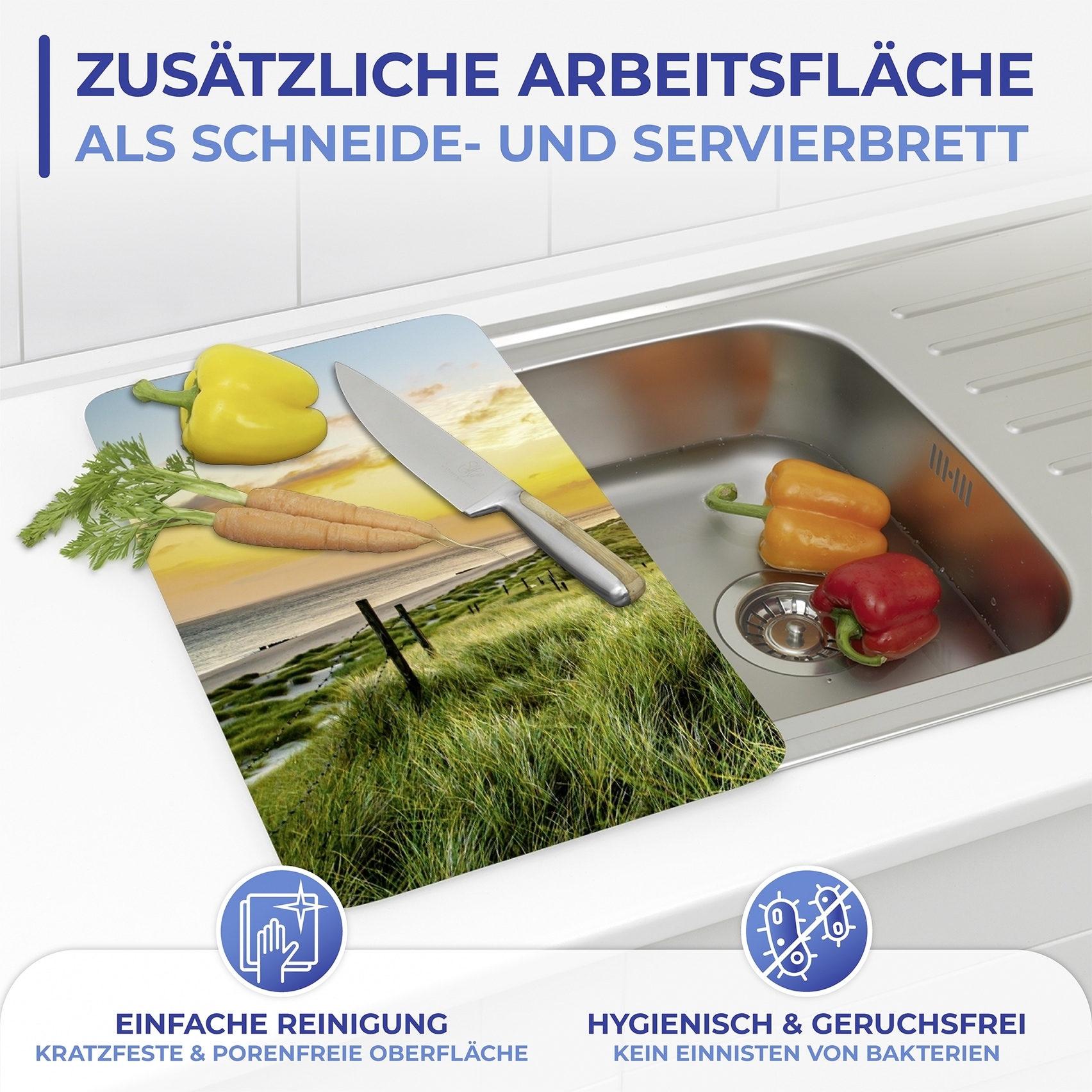 Maximex Herd-Abdeckplatte »Universal Modell Leuchtturm«, (Set, 2 tlg.), Herdabdeckung für alle Herdarten, kratzfest, mit rutschfesten Füßen