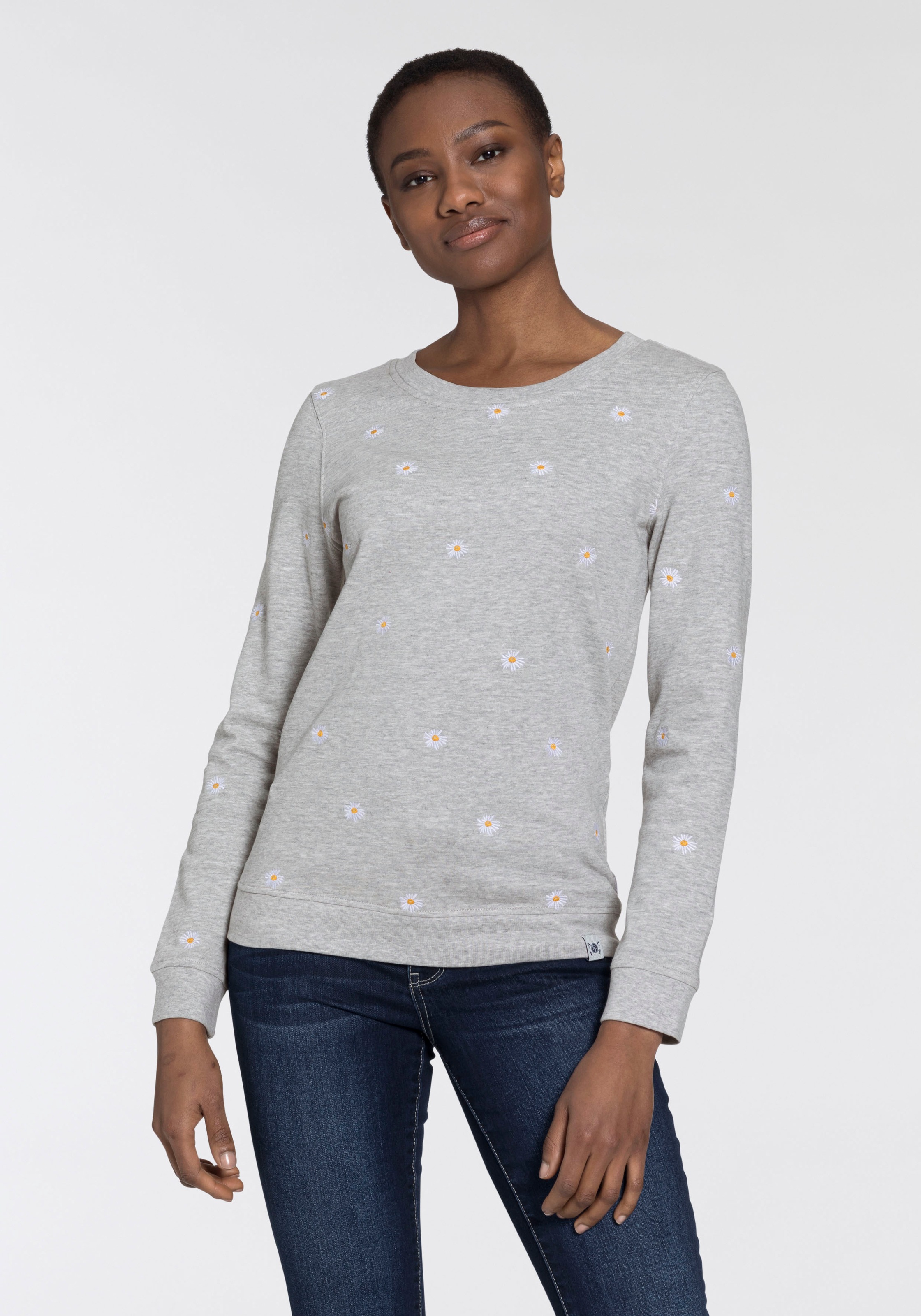 TOM TAILOR Polo Team Sweatshirt, rundum mit Gäneblümchen bestickt kaufen
