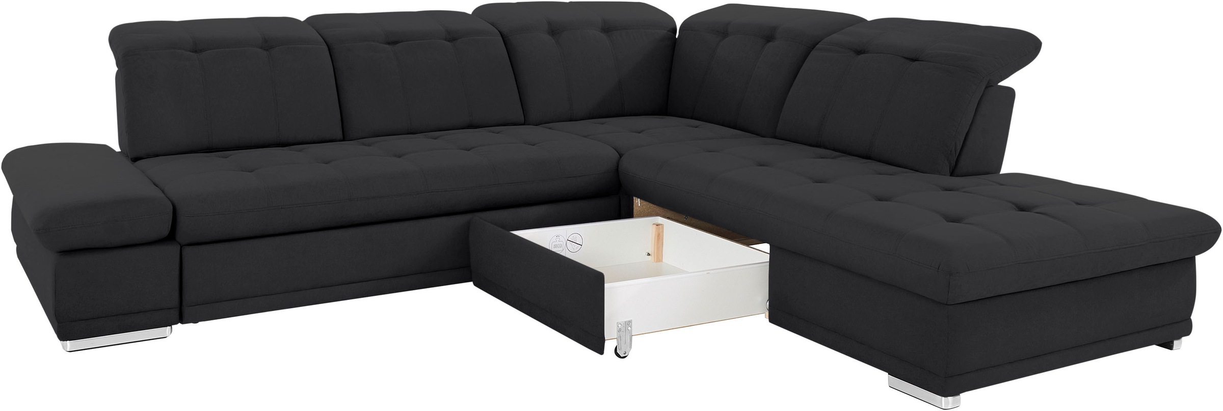 COTTA Ecksofa »Holiday L-Form mit Sitztiefen-, Armteil- und Kopfteilverstellung«, wahlweise mit Bettfunktion inkl. Bettkasten