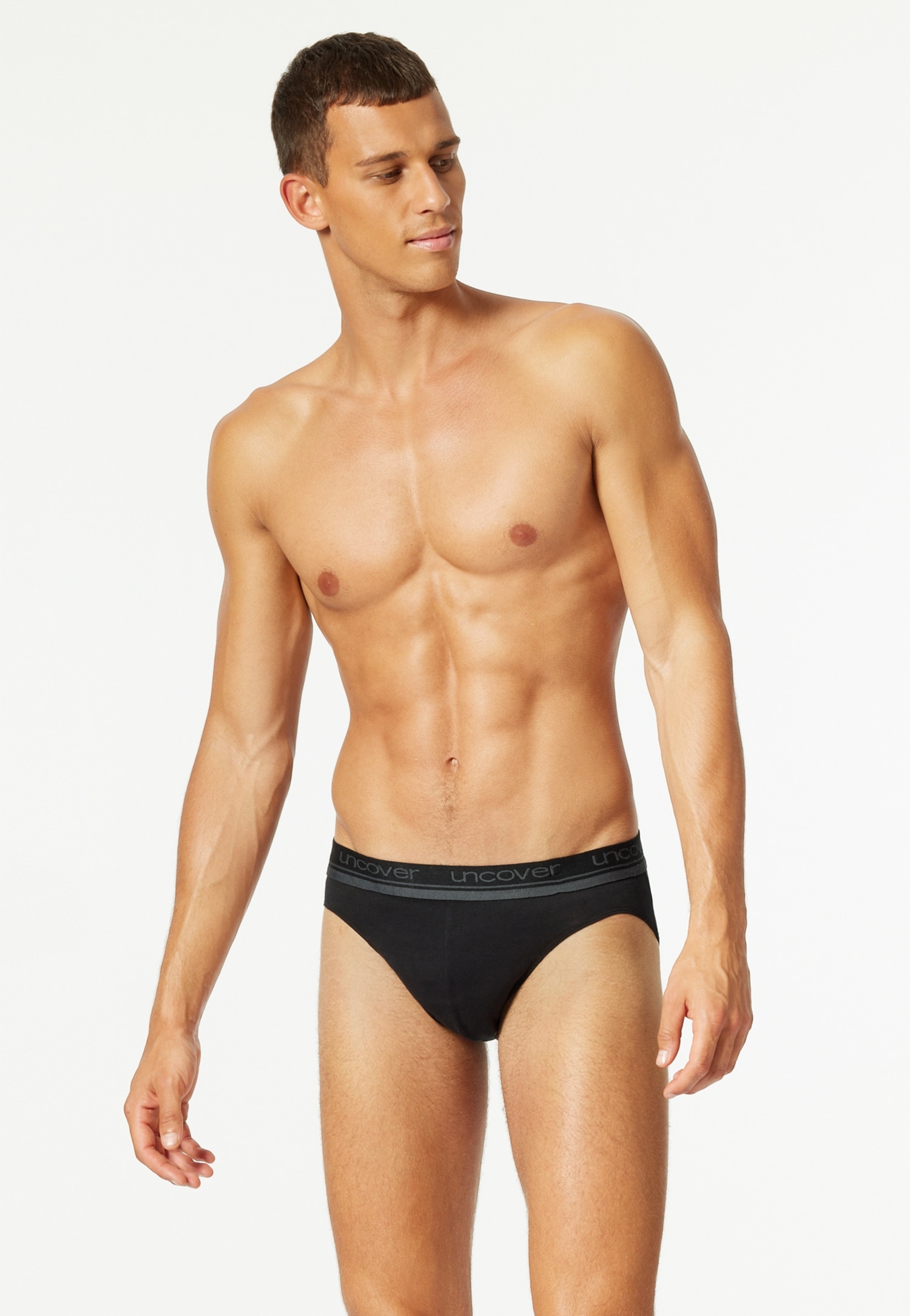 uncover by SCHIESSER Rioslip »UNCOVER Cotton«, (3er Pack), elastisch, sportlicher-Look, ohne Eingriff, Logo-Bund