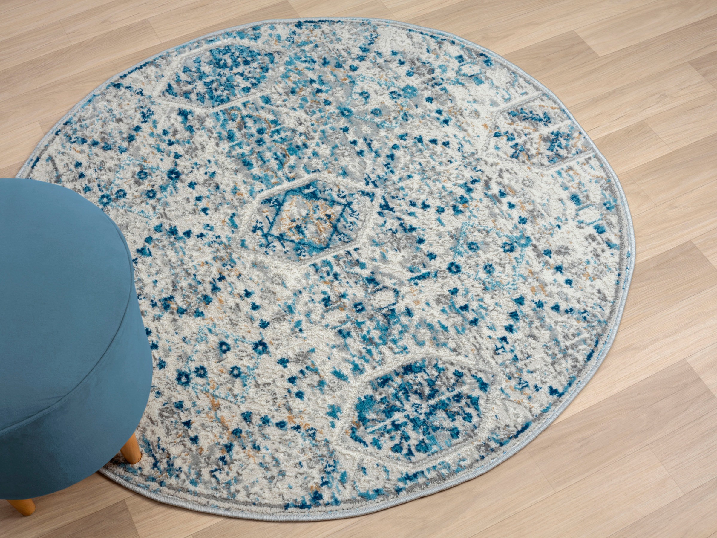 Myflair Möbel & Accessoires Teppich »My Heriz 2«, rund, 8 mm Höhe, Kurzflor, klassisches Orient Design, besonders weich durch Microfaser