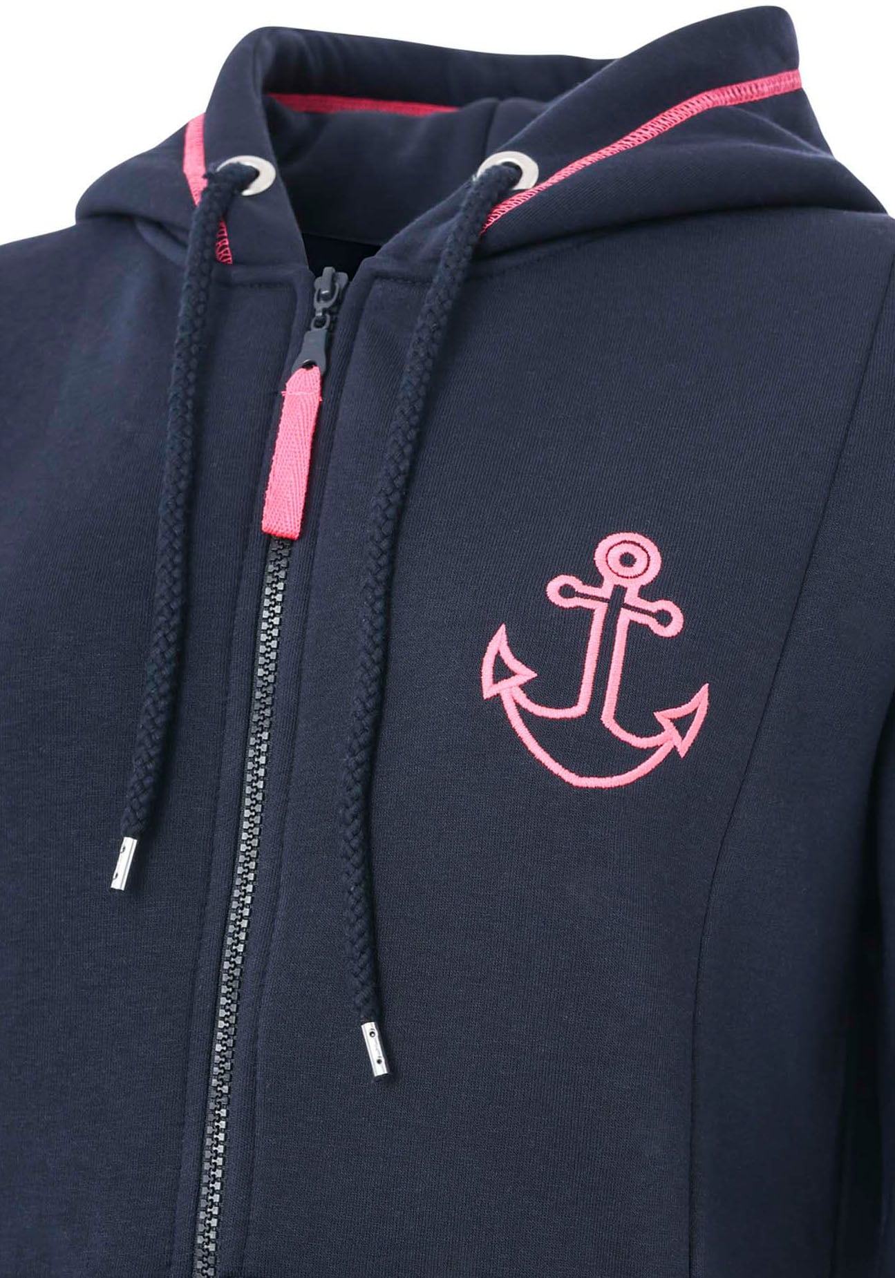 Zwillingsherz Kapuzensweatjacke, mit Kapuze, Rückenprint und kleinere Frontprints