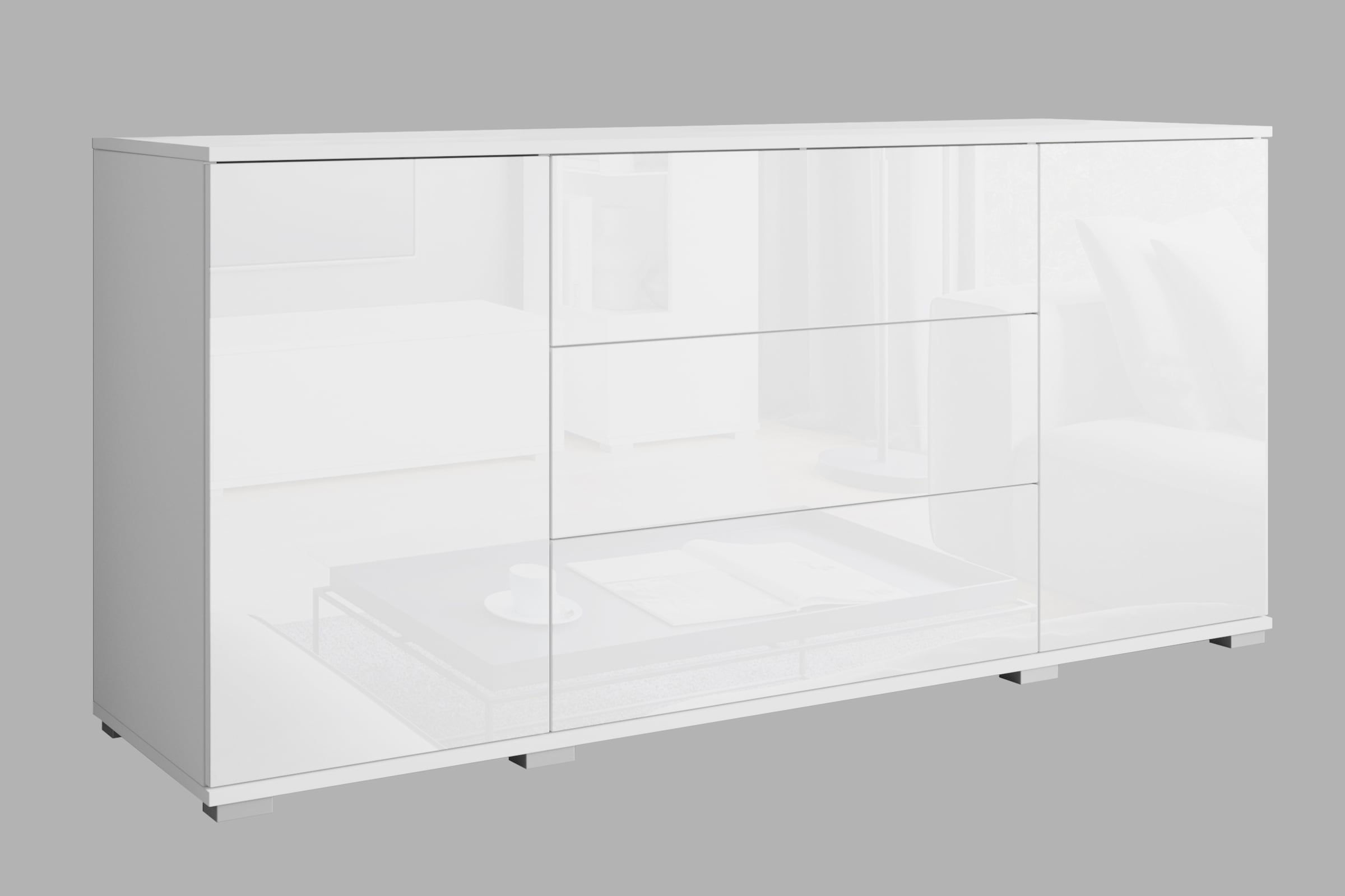 INOSIGN Sideboard »Kenia«, (1 St.), Modernes Sideboard mit 3 Schubladen und 4 Fächern, Breite 150 cm