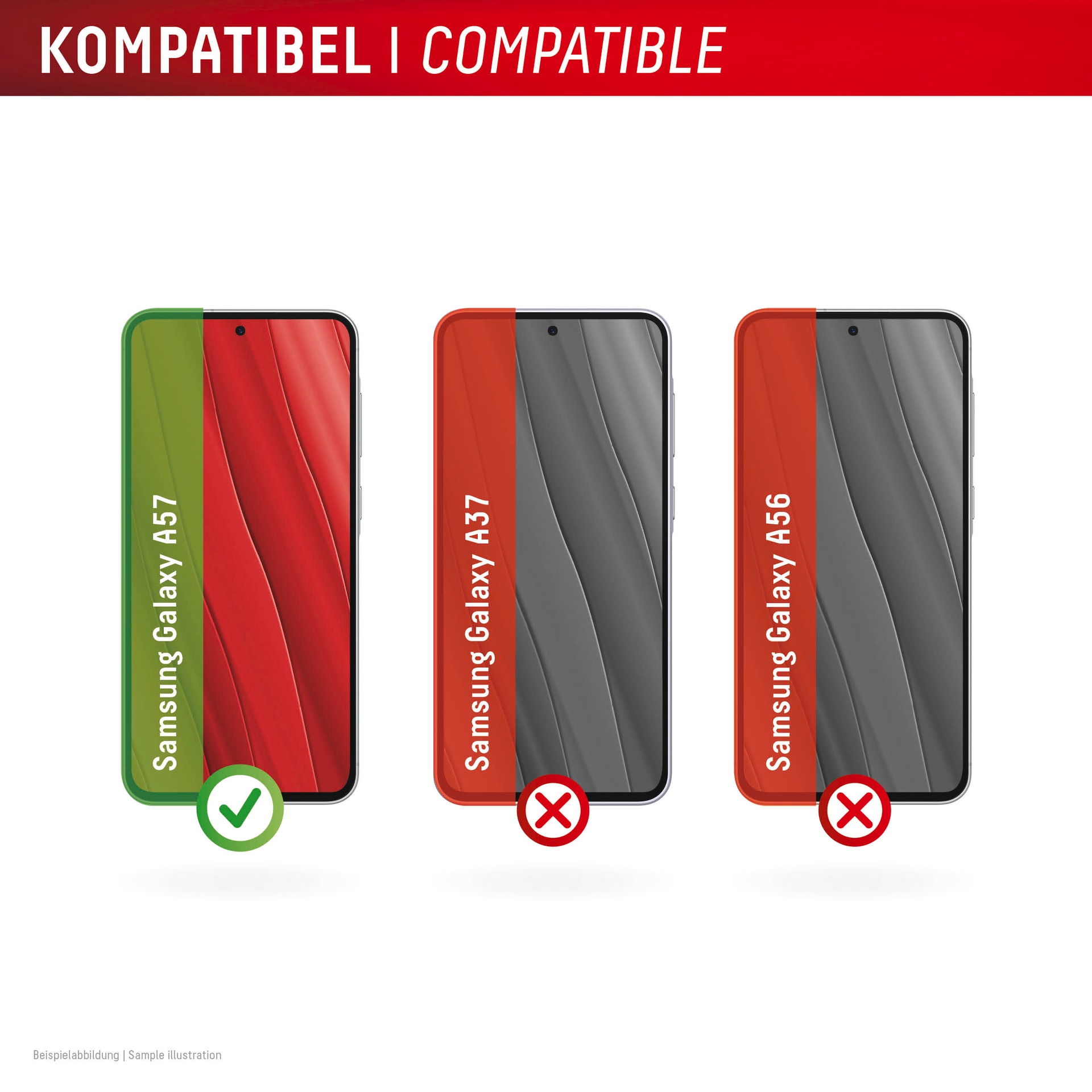 Displex Displayschutzglas »Real Glass Screen Protector + Case mit EASY-ON MountMaster« für Samsung Galaxy A57 Displayschutzfolie, Schutzfolie, Bildschirmschutz, kratz- & stoßfest
