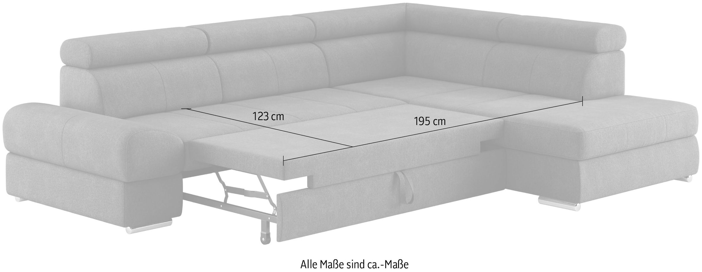 sit&more Ecksofa »Broadway L-Form«, mit verstellbaren Kopfteilen, wahlweise mit Bettfunktion