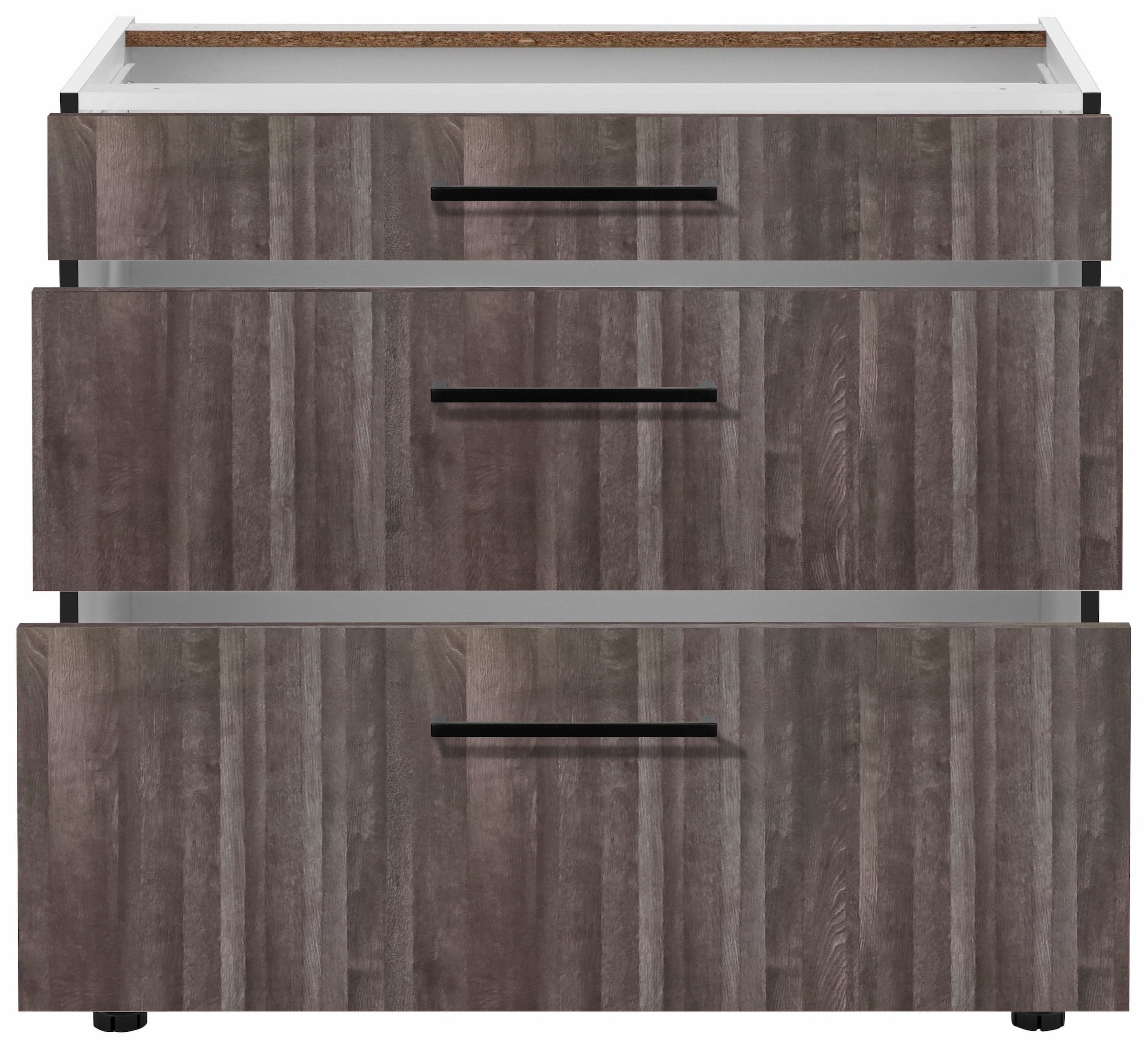 wiho Küchen Unterschrank »Nisos« 90 cm breit, Soft-Close in Schubladen, verstellbare Füße, ohne Platte